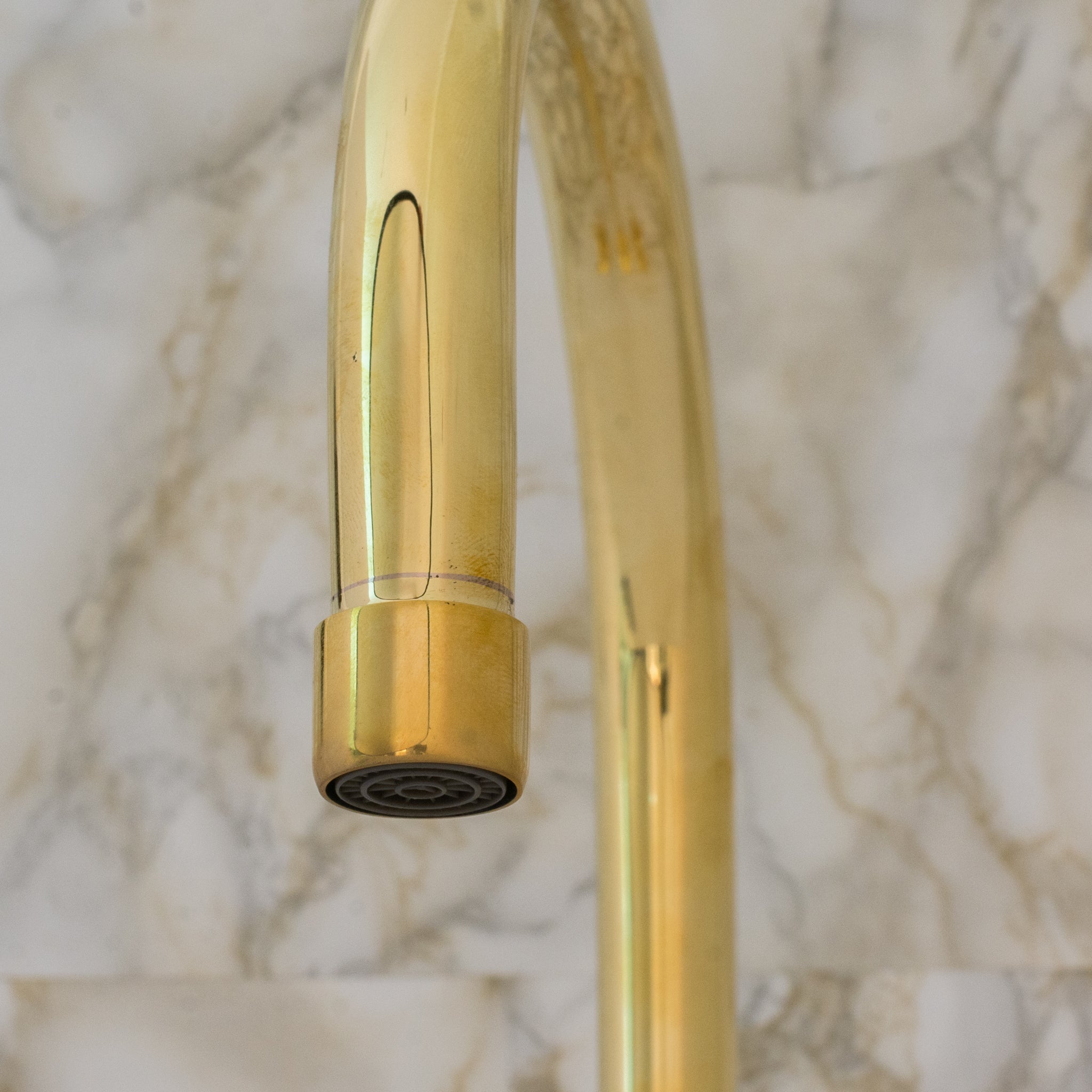 Unlacquered Brass 3-Hole Kitchen Faucet | Kitchen Sink Faucet Swivel Spout alternate view 3