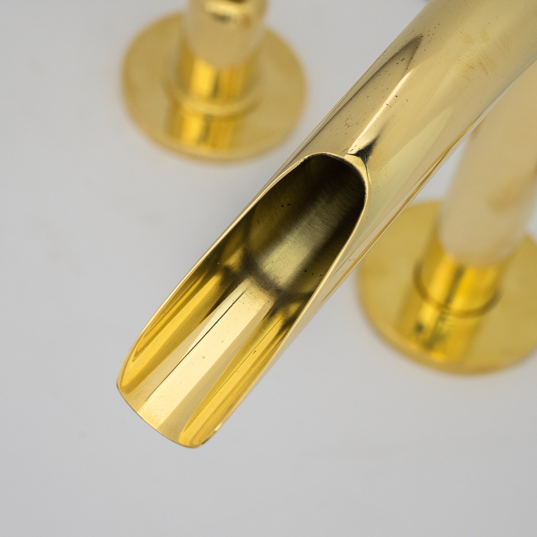 Unlacquered Brass 3-Hole Widespread Faucet, Deck Mount Bathroom Waterfall Faucet alternate view 9