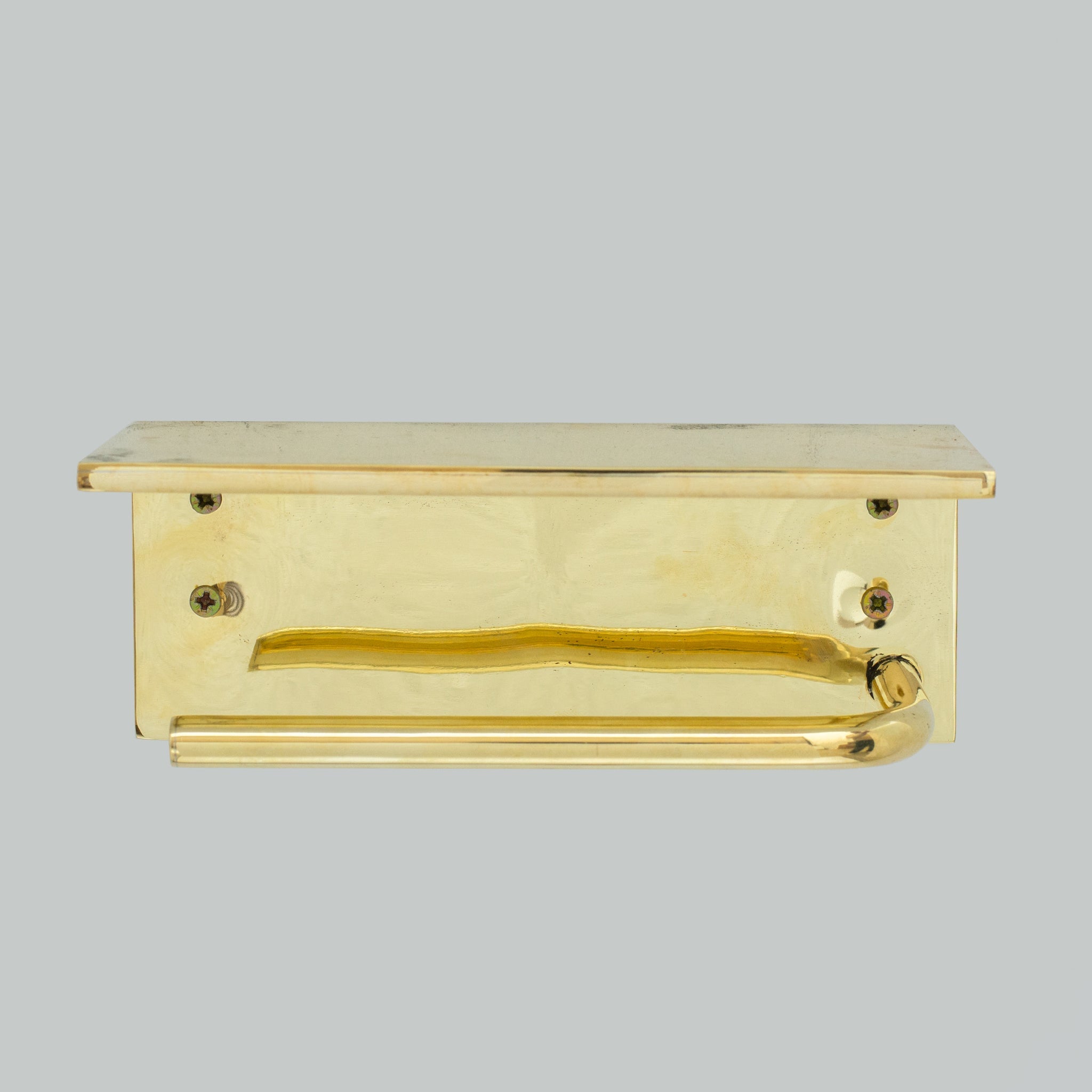 Unlacquered Brass Bathroom Floating Shelf With Hook, Wall Mount Shelf With Toilet Paper Holder alternate view 6