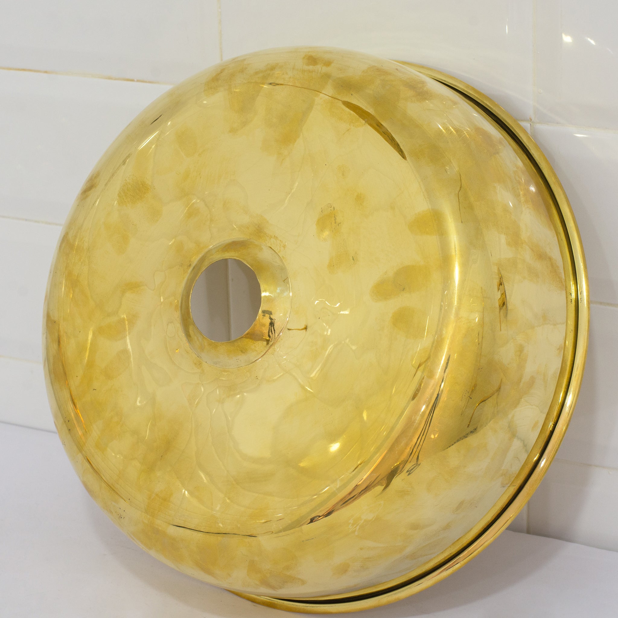 Unlacquered Brass Bathroom Round Vessel Sink | Countertop Basin alternate view 5