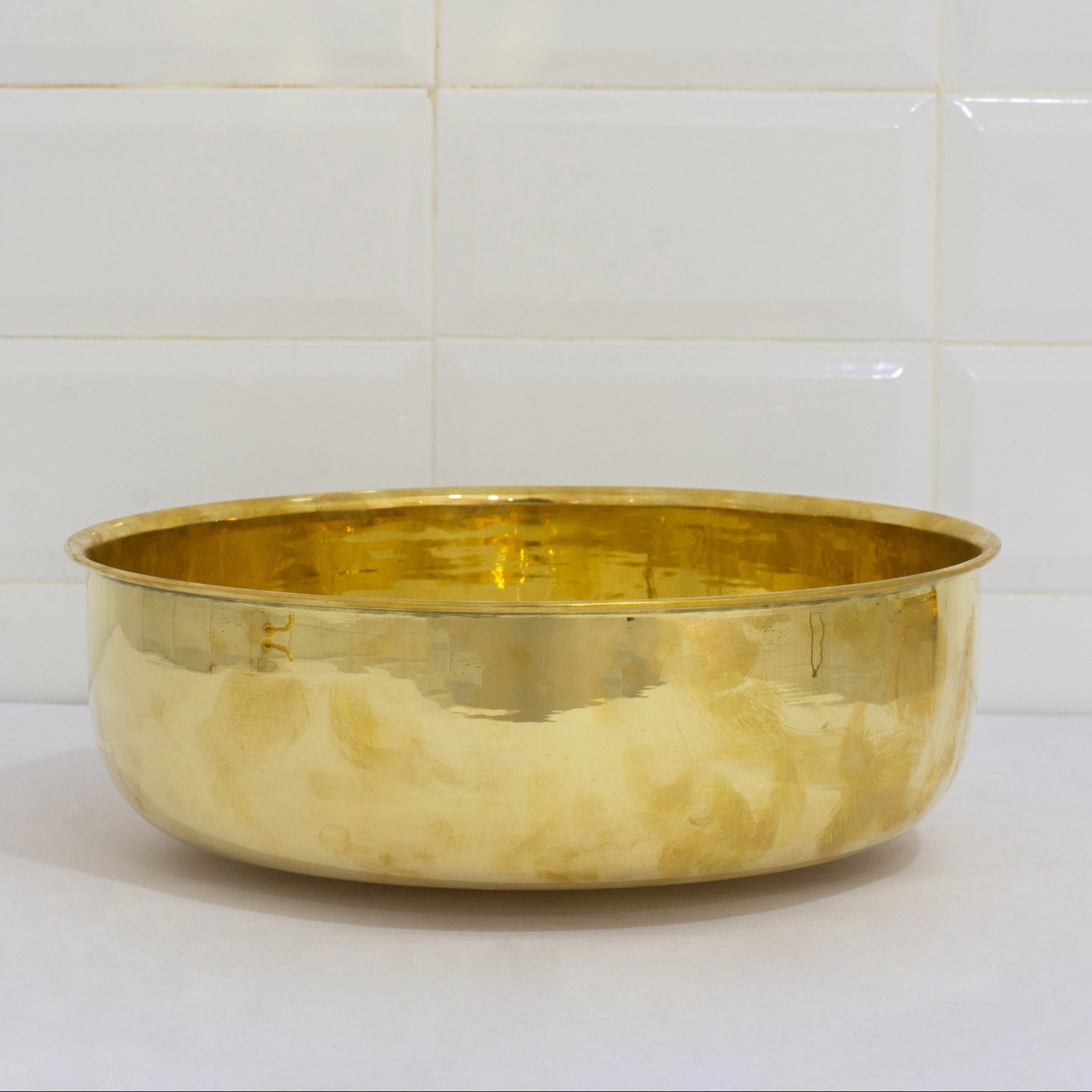 Unlacquered Brass Bathroom Round Vessel Sink | Countertop Basin alternate view 4