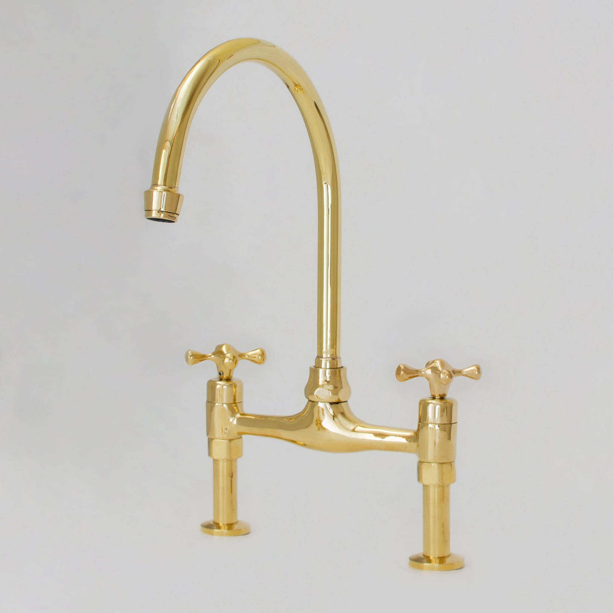 Unlacquered Brass Bridge Faucet 8" Widespread Kitchen Faucet alternate view 5