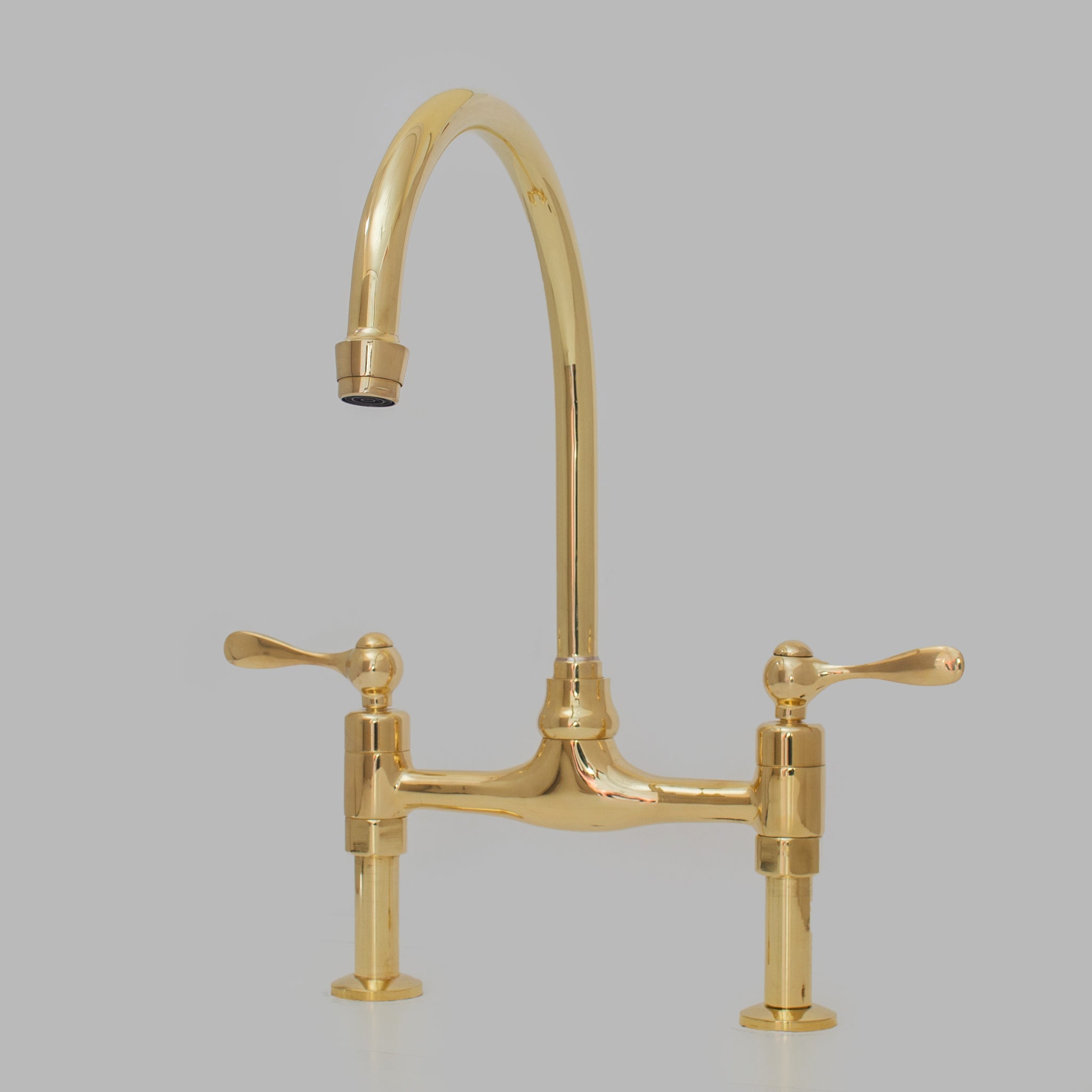 Unlacquered Brass Bridge Faucet 8" Widespread Kitchen Faucet alternate view 7