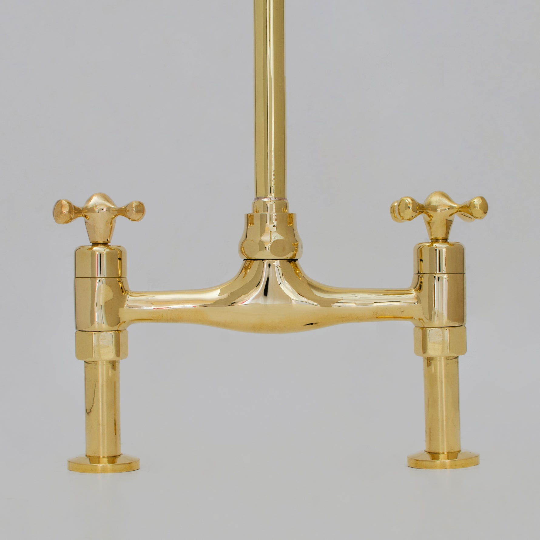 Unlacquered Brass Bridge Faucet 8" Widespread Kitchen Faucet alternate view 9
