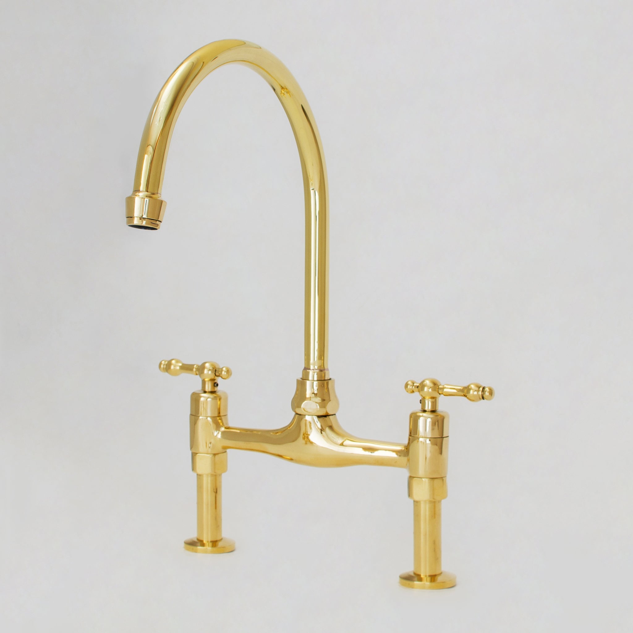 Unlacquered Brass Bridge Faucet 8" Widespread Kitchen Faucet alternate view 6