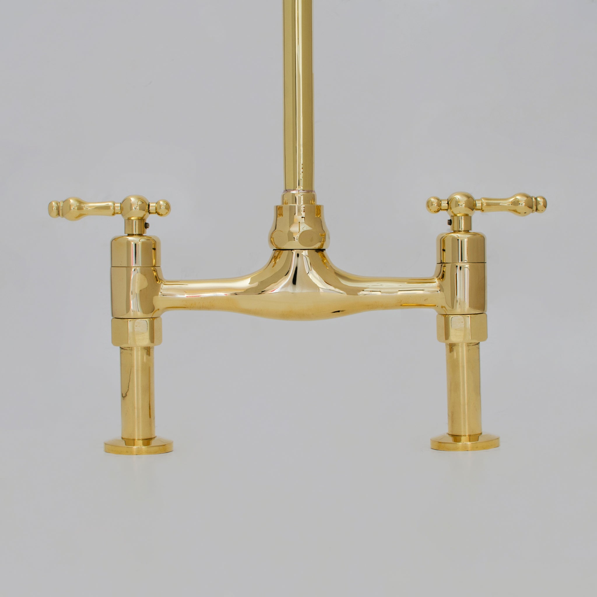 Unlacquered Brass Bridge Faucet 8" Widespread Kitchen Faucet alternate view 10
