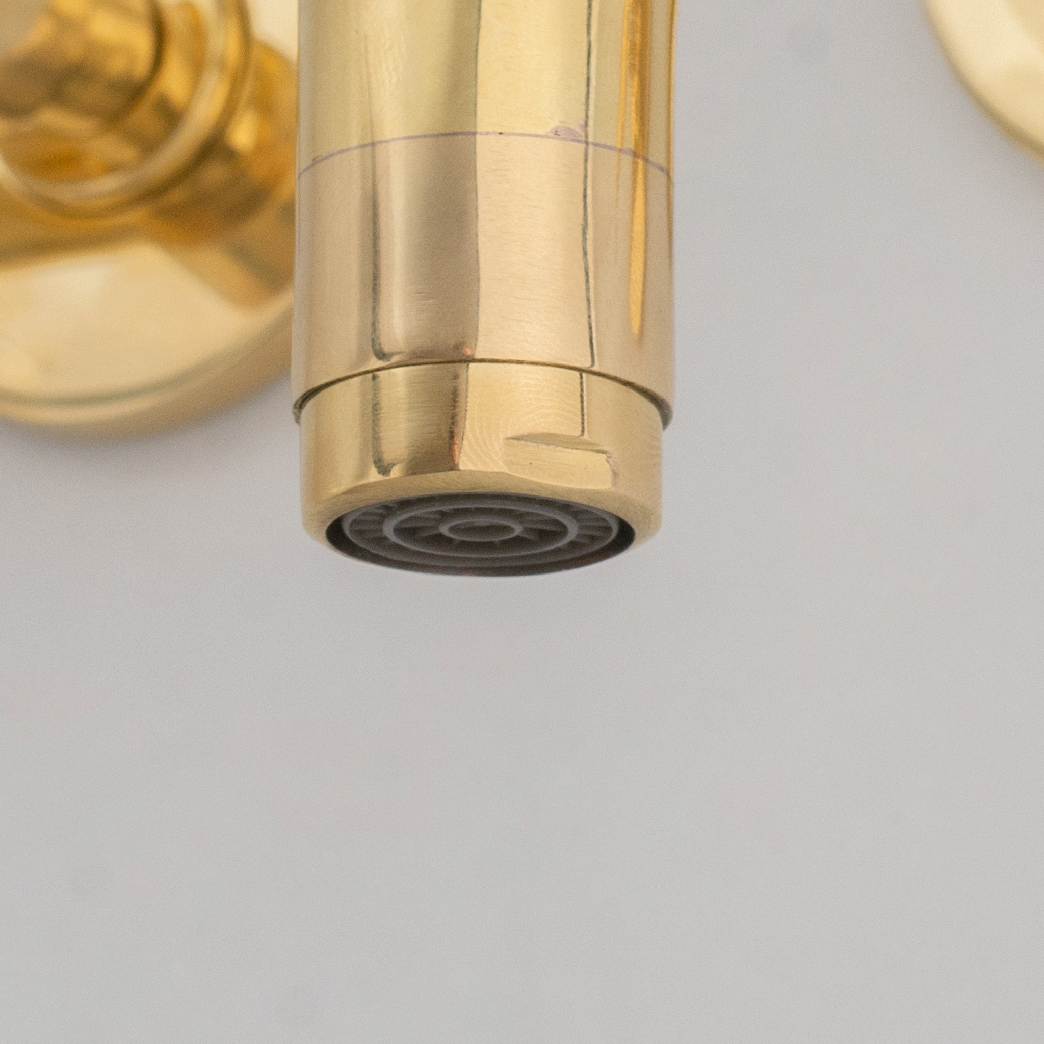 Unlacquered Brass Built-in Faucet, Mini Wall Mount Sink Faucet, 3-hole Basin Mixer Tap With Lever Handles alternate view 5