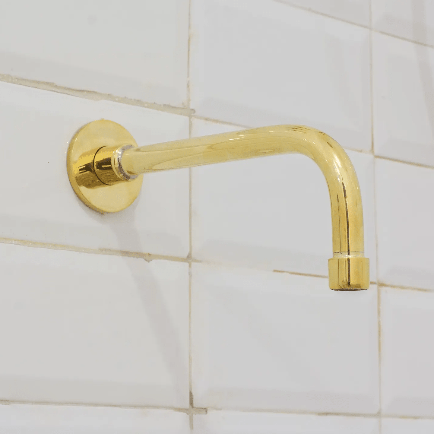 Unlacquered Brass Ceiling Shower System, 2-Outlet Shower, Overhead Shower With Tub Filler, Ceiling Mount Showerhead with Tub Faucet alternate view 5