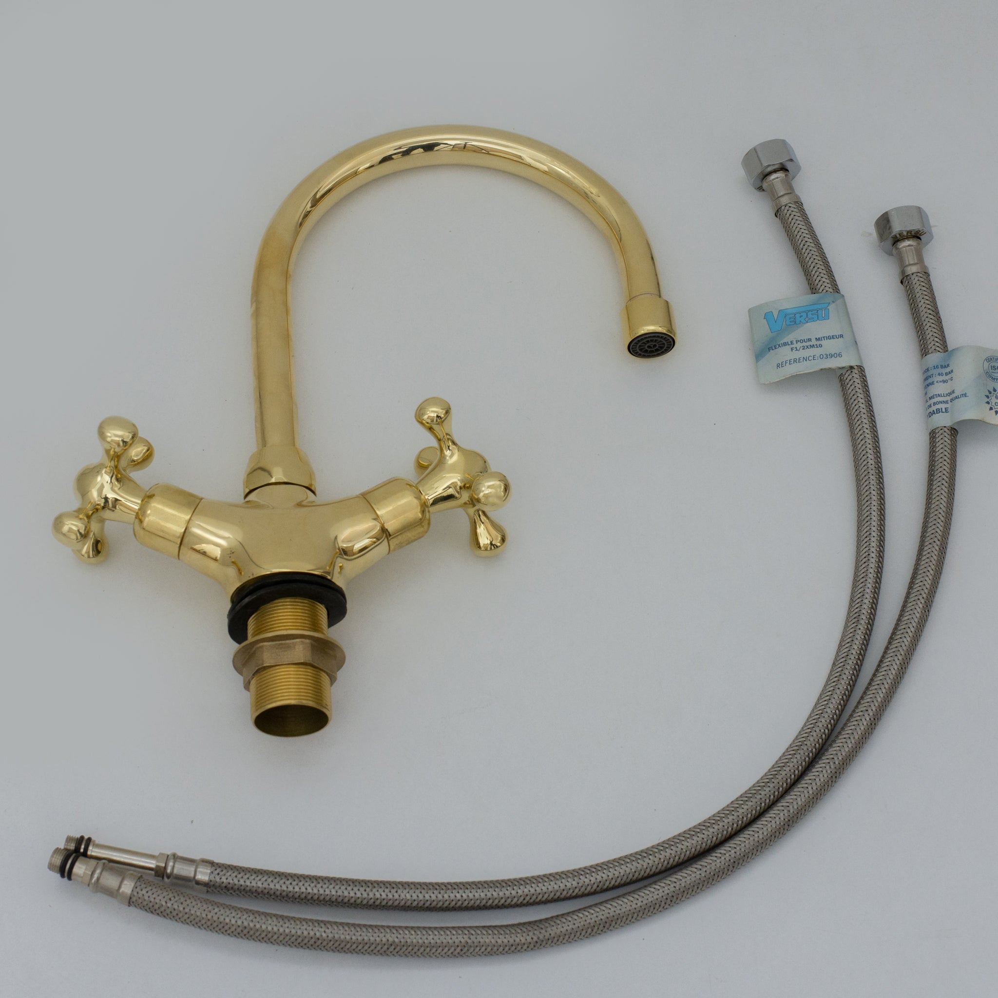 Unlacquered Brass Compact Faucet | Single Hole Bathroom Sink Faucet alternate view 10