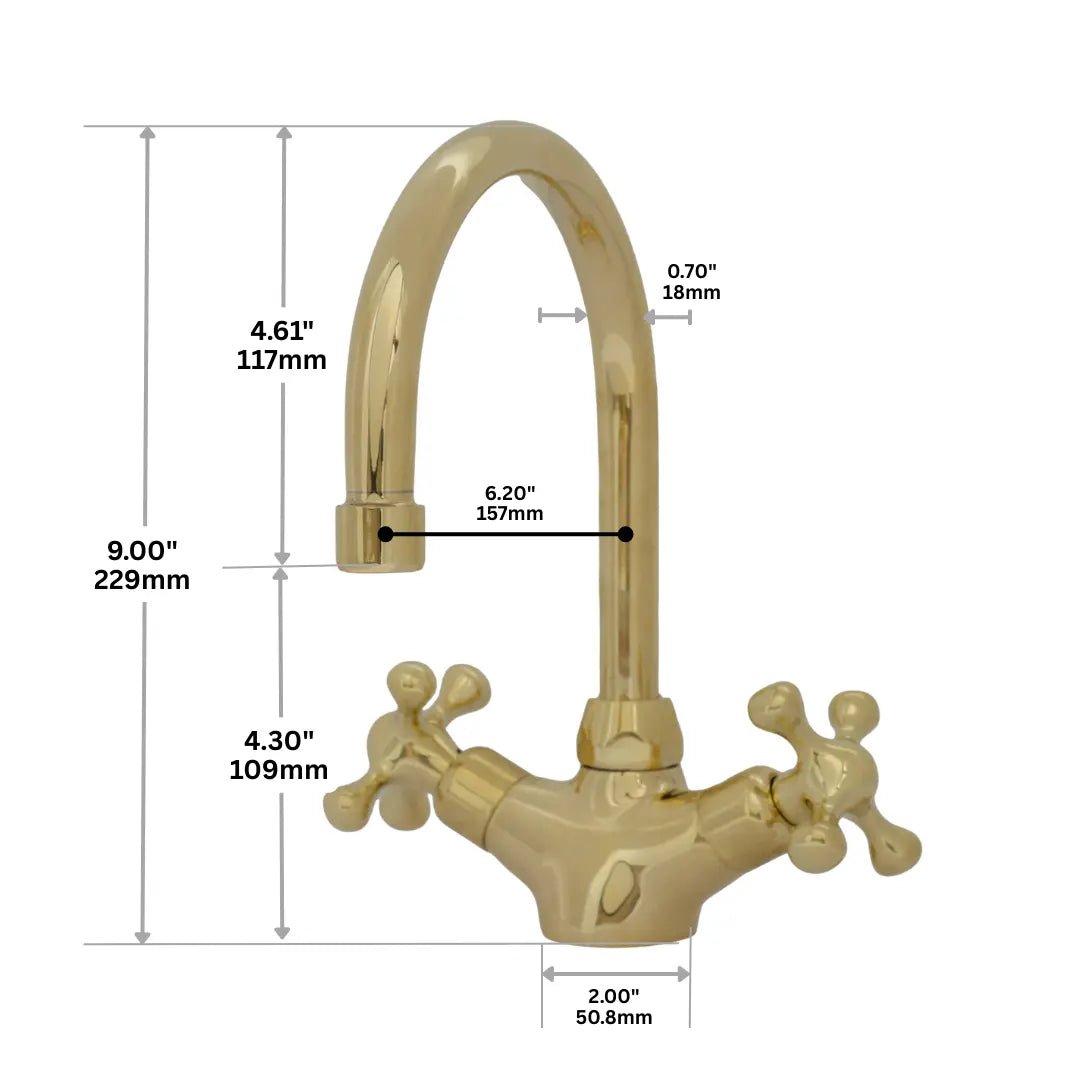 Unlacquered Brass Compact Faucet | Single Hole Bathroom Sink Faucet alternate view 12