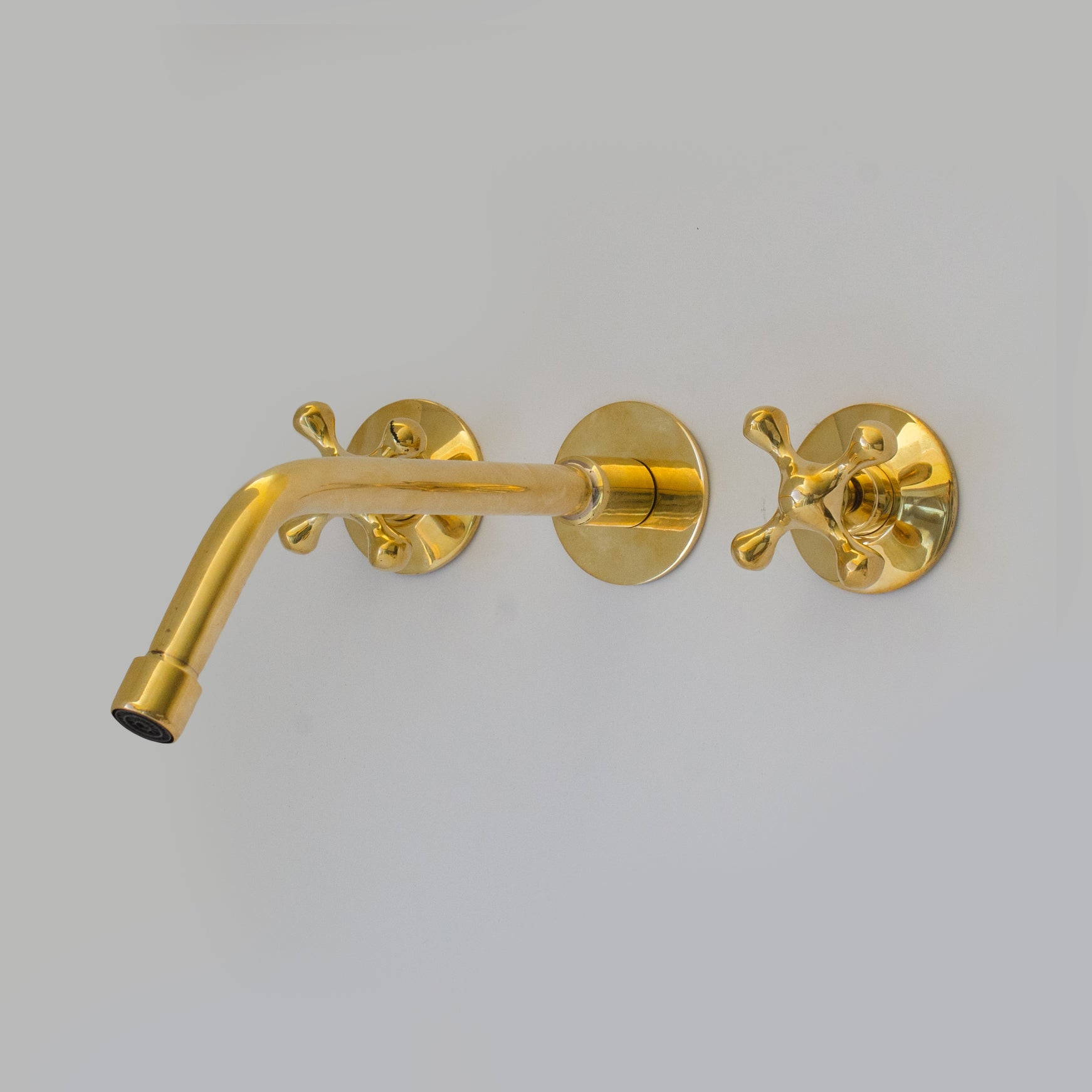 Unlacquered Brass Faucet, Wall Mount Bathroom Sink Faucet alternate view 2