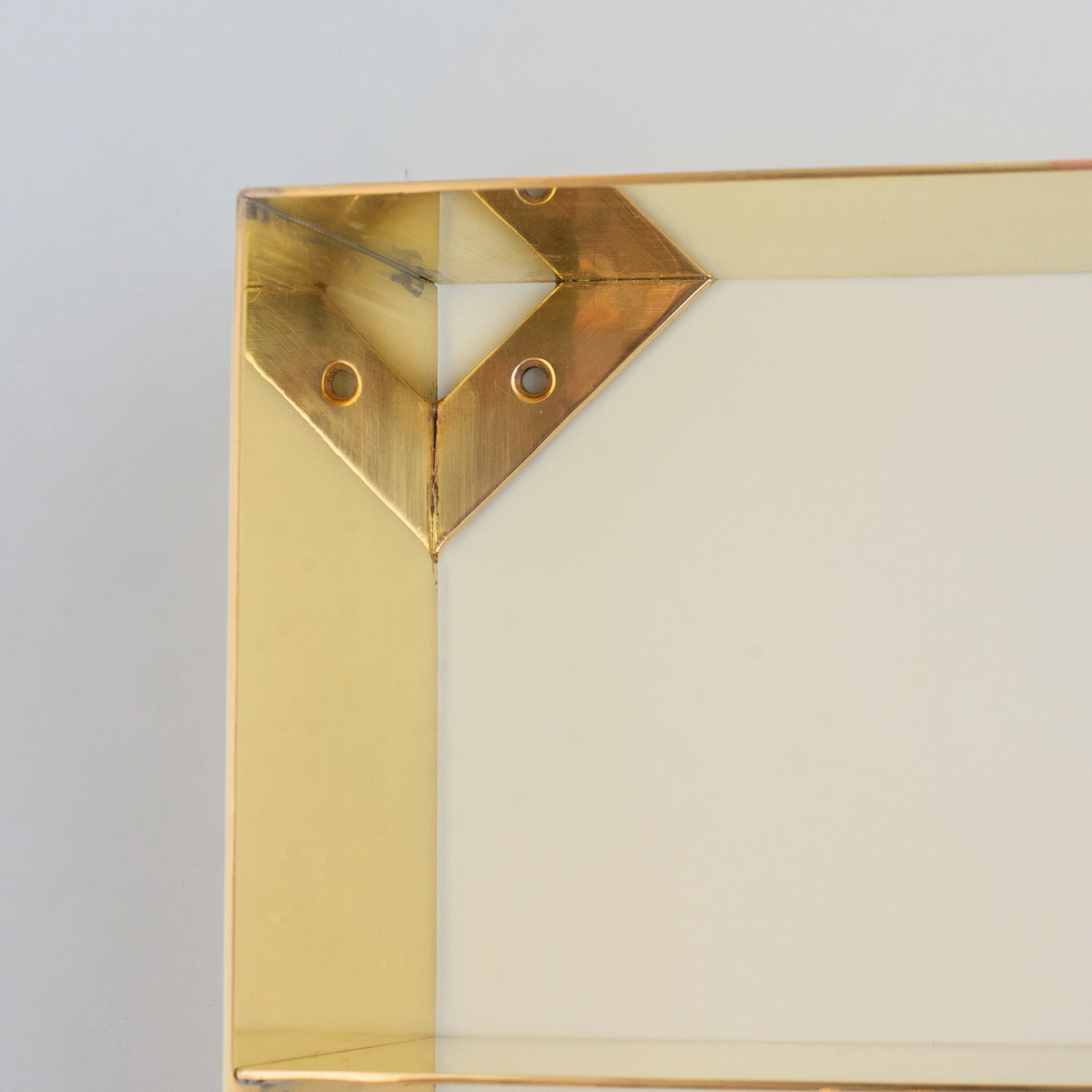 Unlacquered Brass Floating Wall Bookshelf | Brass Bookshelf Storage Cabinet alternate view 7