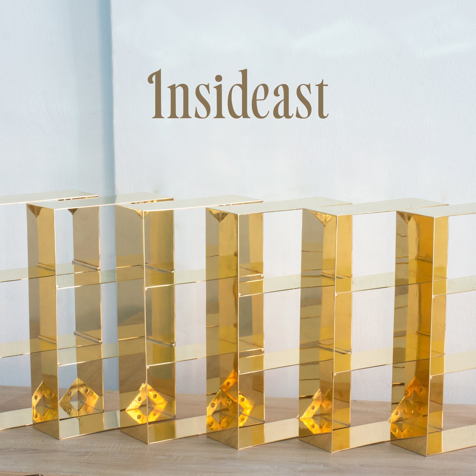 Unlacquered Brass Floating Wall Bookshelf | Brass Bookshelf Storage Cabinet alternate view 6