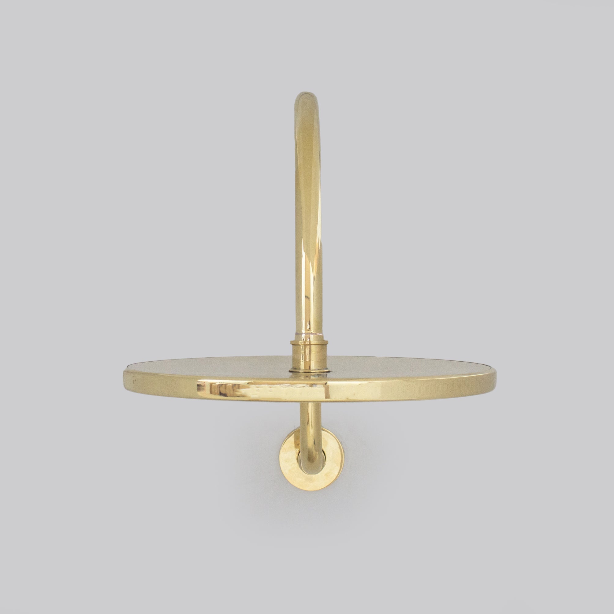 Unlacquered Brass Gooseneck Shower Arm With Rainfall Showerhead, Solid Brass Wall Mounted Shower Arm alternate view 3