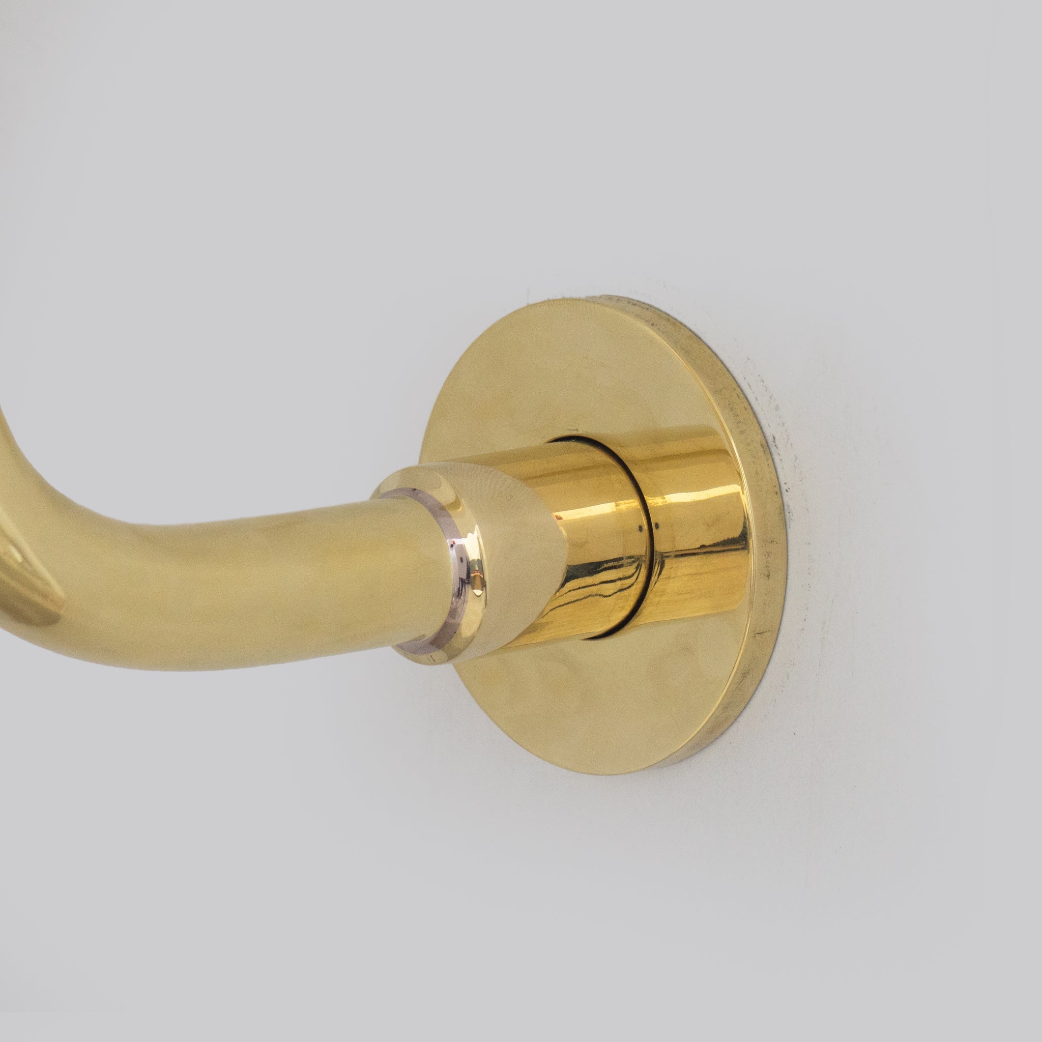 Unlacquered Brass Gooseneck Shower Arm With Rainfall Showerhead, Solid Brass Wall Mounted Shower Arm alternate view 5