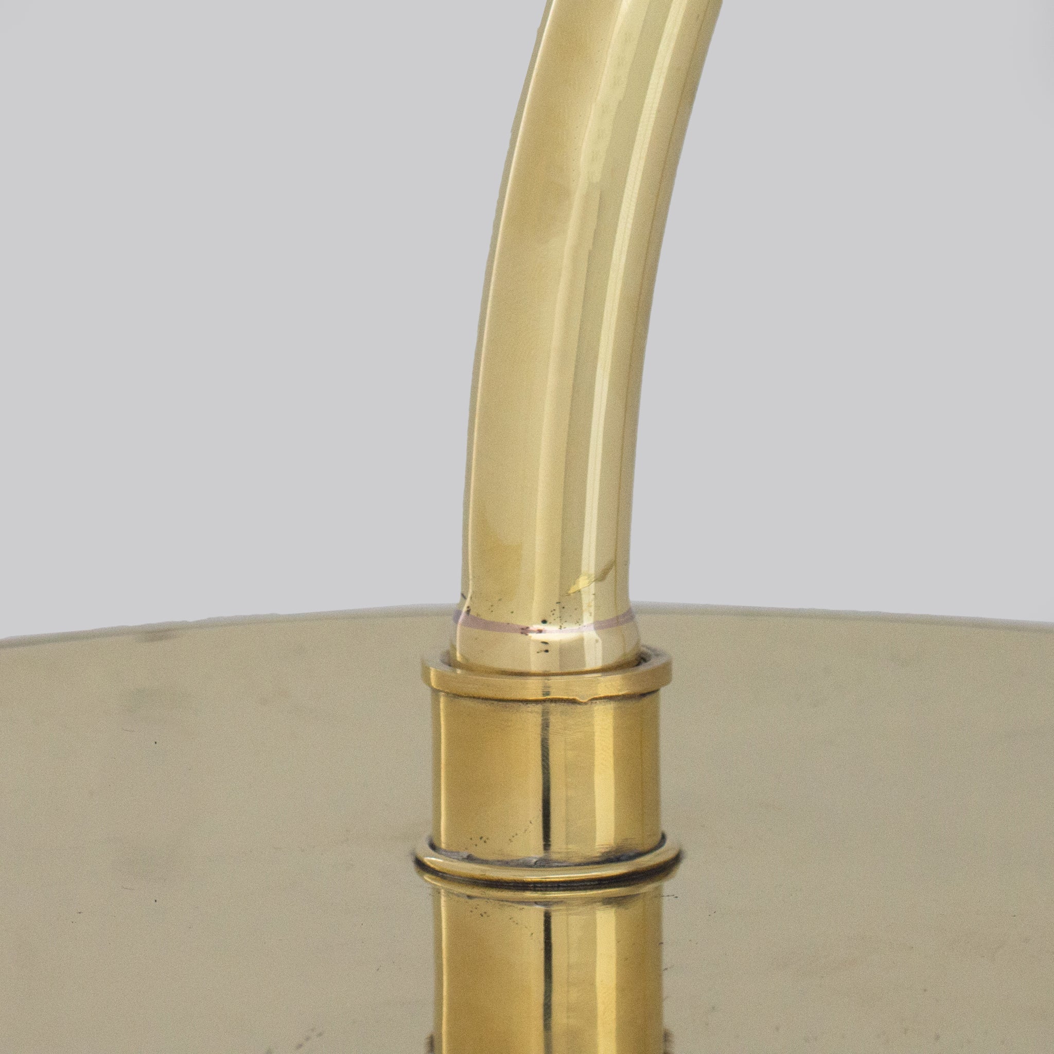 Unlacquered Brass Gooseneck Shower Arm With Rainfall Showerhead, Solid Brass Wall Mounted Shower Arm alternate view 4