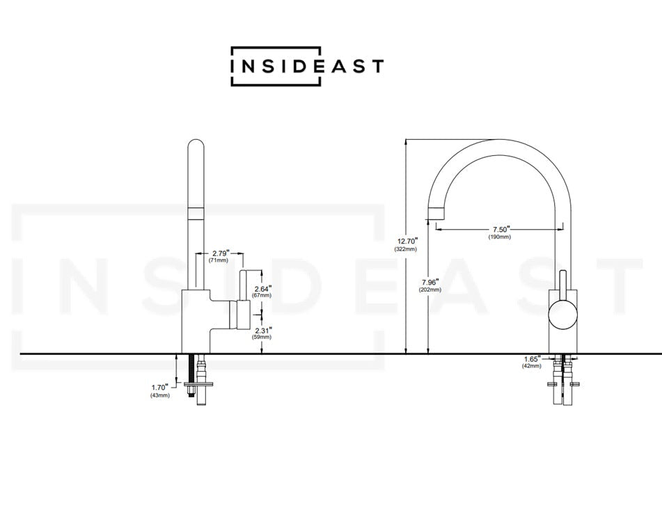 Unlacquered Brass Kitchen Faucet, Island Faucet, Antique Brass Sink Mixer Tap alternate view 13