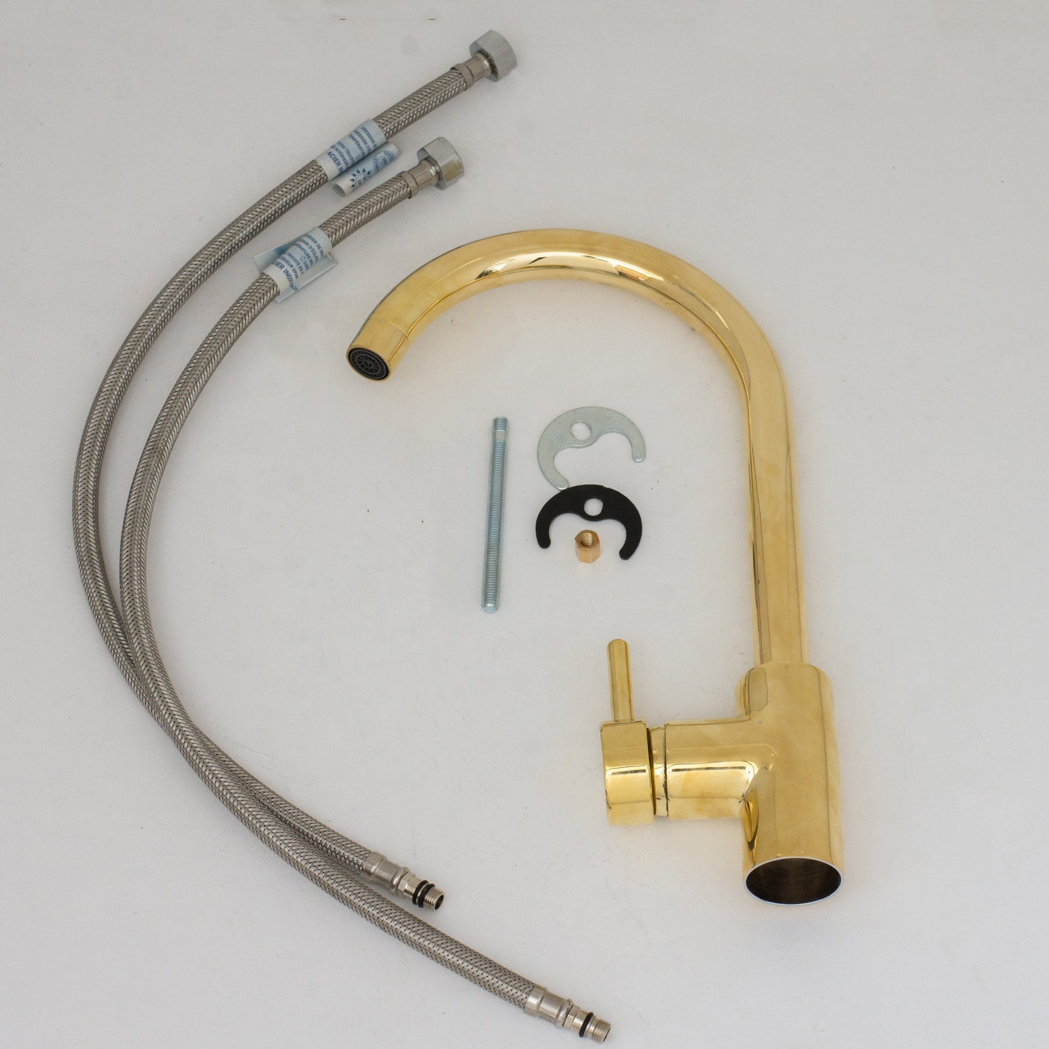 Unlacquered Brass Kitchen Faucet, Island Faucet, Antique Brass Sink Mixer Tap alternate view 12