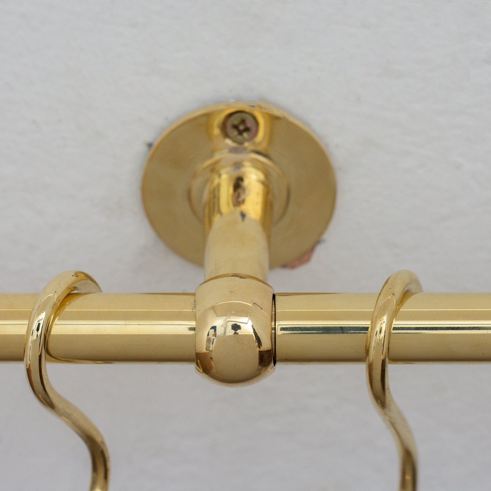 Unlacquered Brass Kitchen Rods, Pot Rail With S Hooks, Pan Rack organizer, Wall Mounted Brass Kitchen Rod with Hooks alternate view 5