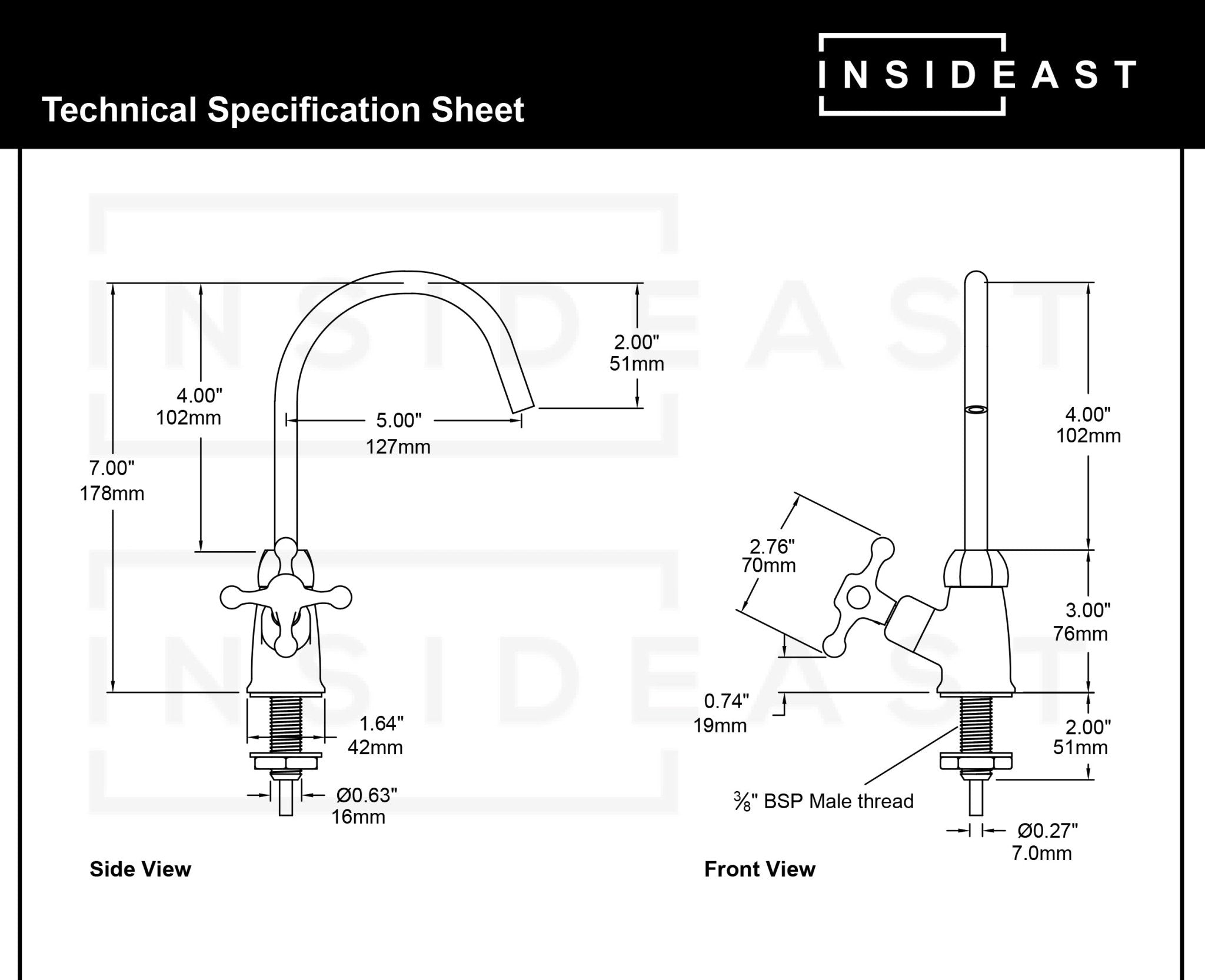 Unlacquered Brass Kitchen Water Dispenser, Cold Water Faucet, Water Filter Faucet, Small Sink Faucet alternate view 12