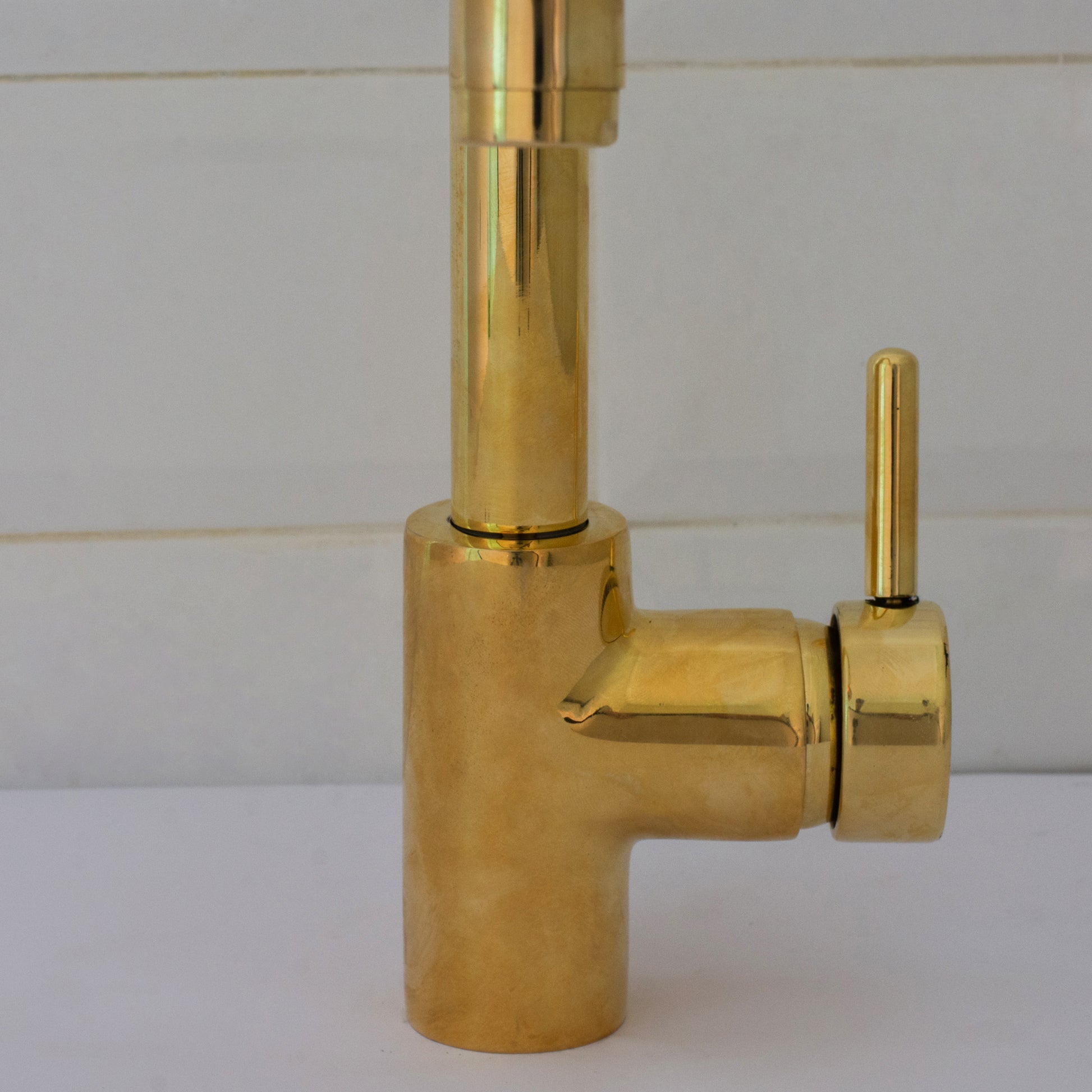 Unlacquered Brass Mixer Faucet, Single Hole Faucet Lever Handle Tap, Compact Faucet For Bathroom, Brass Short Faucet alternate view 2