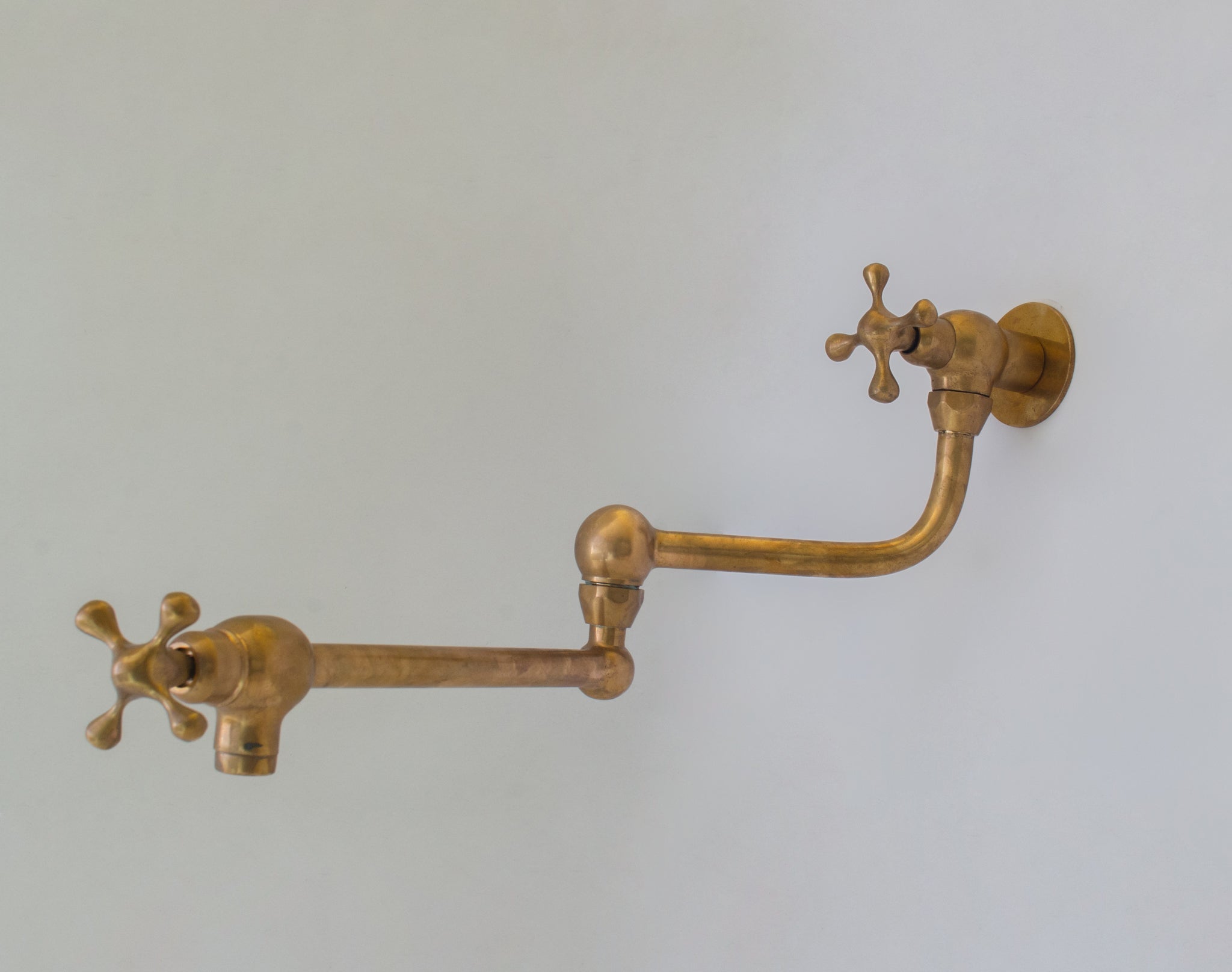 Unlacquered Brass Pot Filler | Aged Brass Stove Faucet alternate view 2
