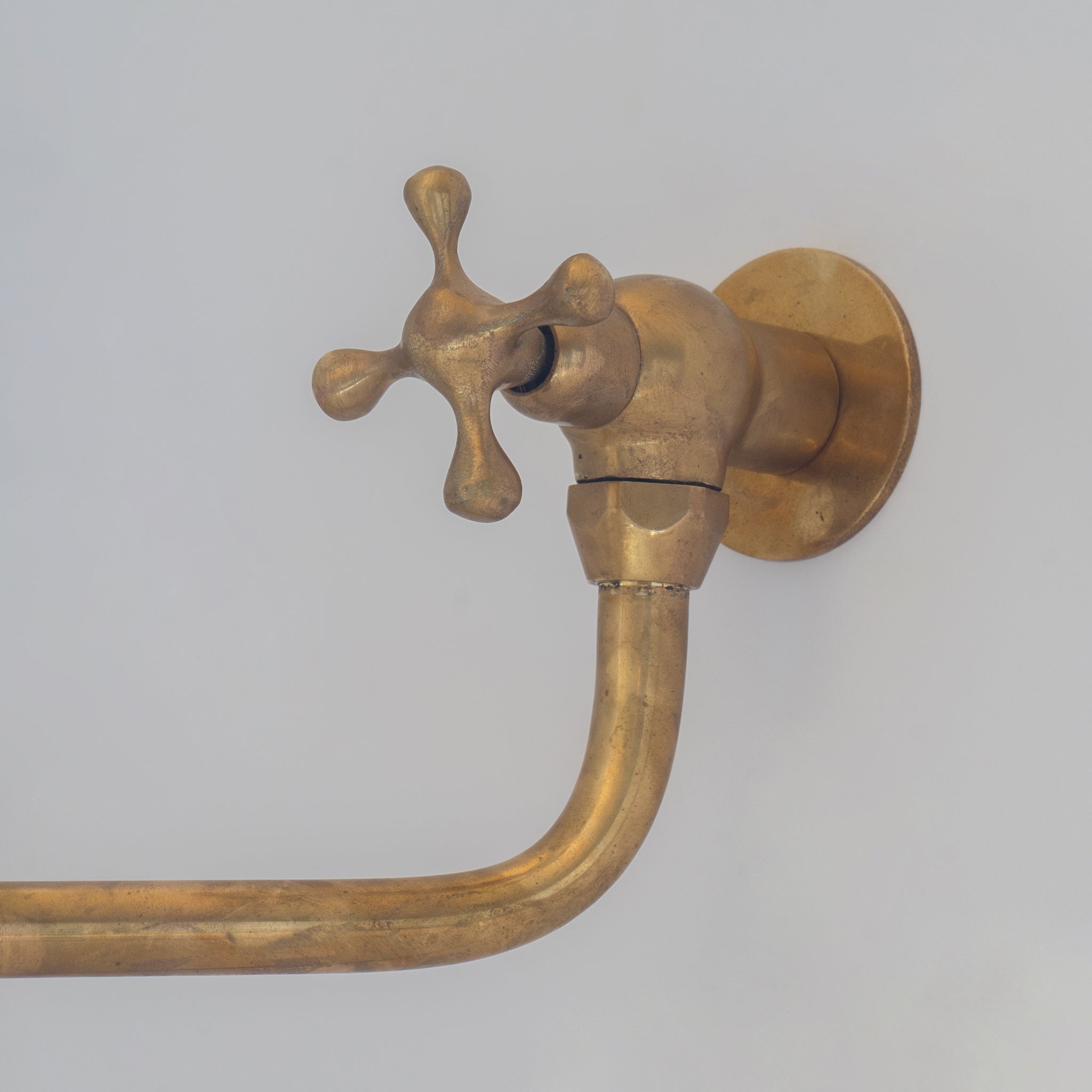 Unlacquered Brass Pot Filler | Aged Brass Stove Faucet alternate view 3