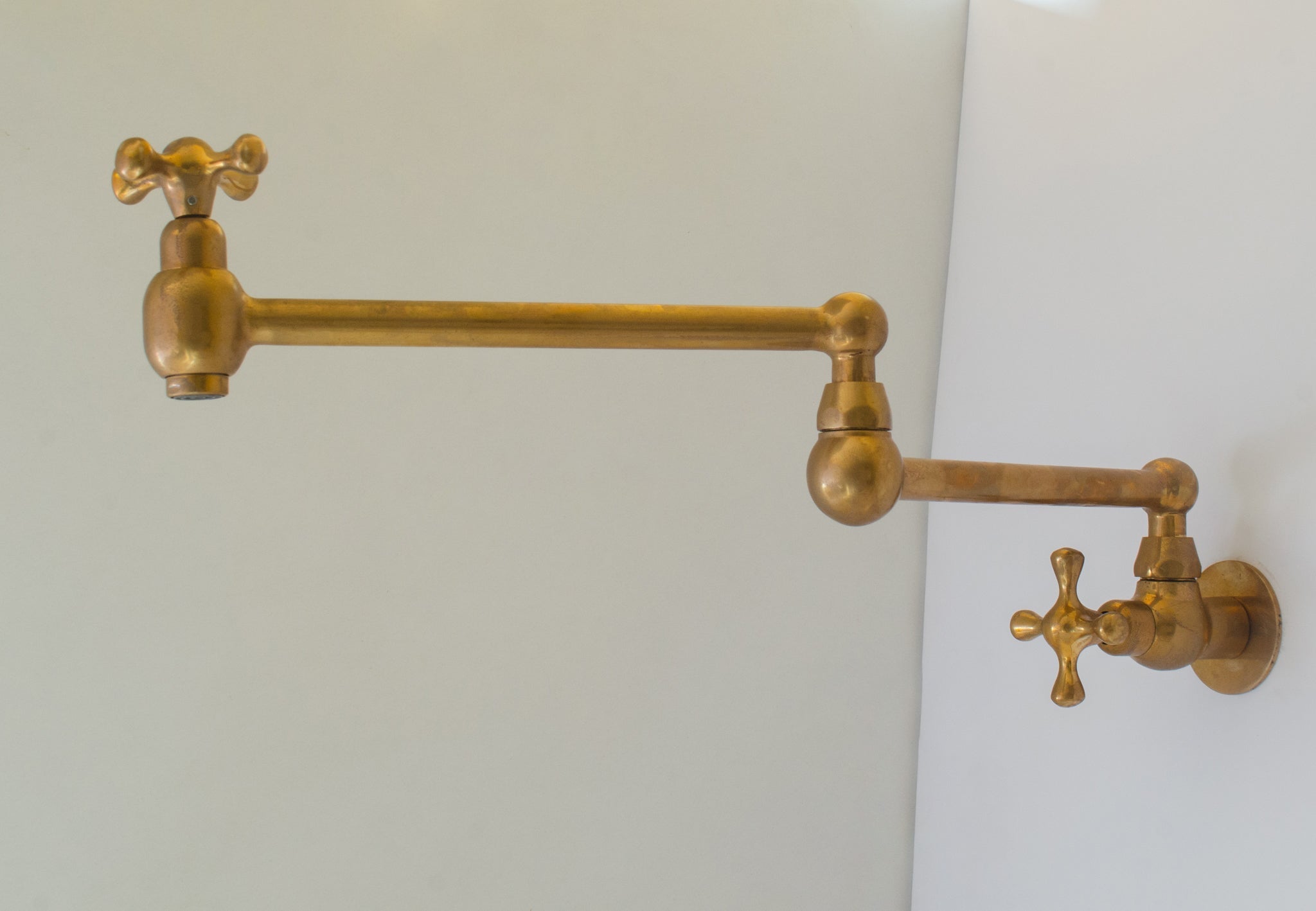 Unlacquered Brass Pot Filler, Kitchen Faucet, Aged Brass Faucet, Stove Faucet alternate view 2