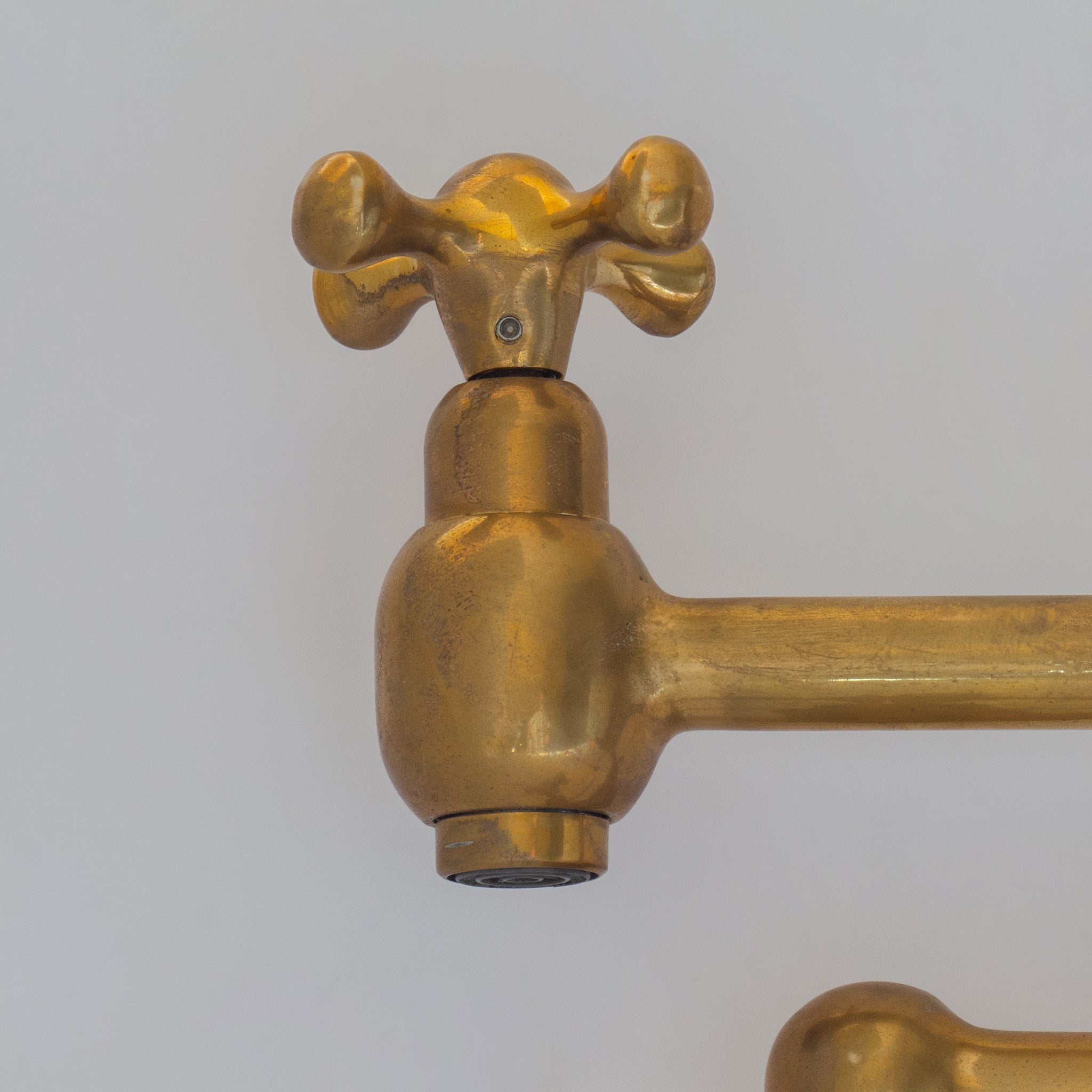 Unlacquered Brass Pot Filler, Kitchen Faucet, Aged Brass Faucet, Stove Faucet alternate view 3