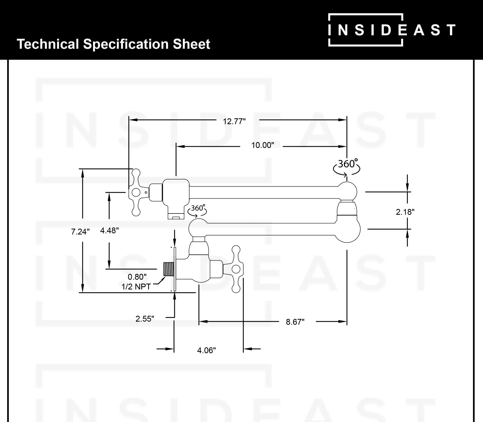 Unlacquered Brass Pot Filler, Kitchen Faucet, Aged Brass Faucet, Stove Faucet alternate view 10