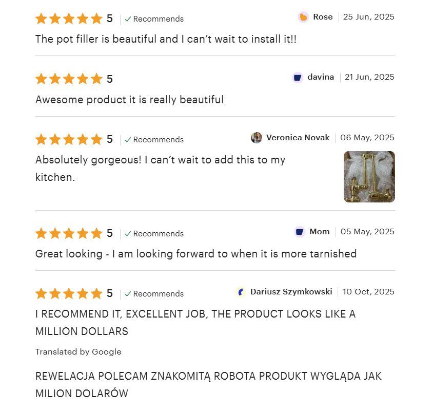 Unlacquered Brass Pot Filler, Kitchen Faucet, Aged Brass Faucet, Stove Faucet alternate view 9