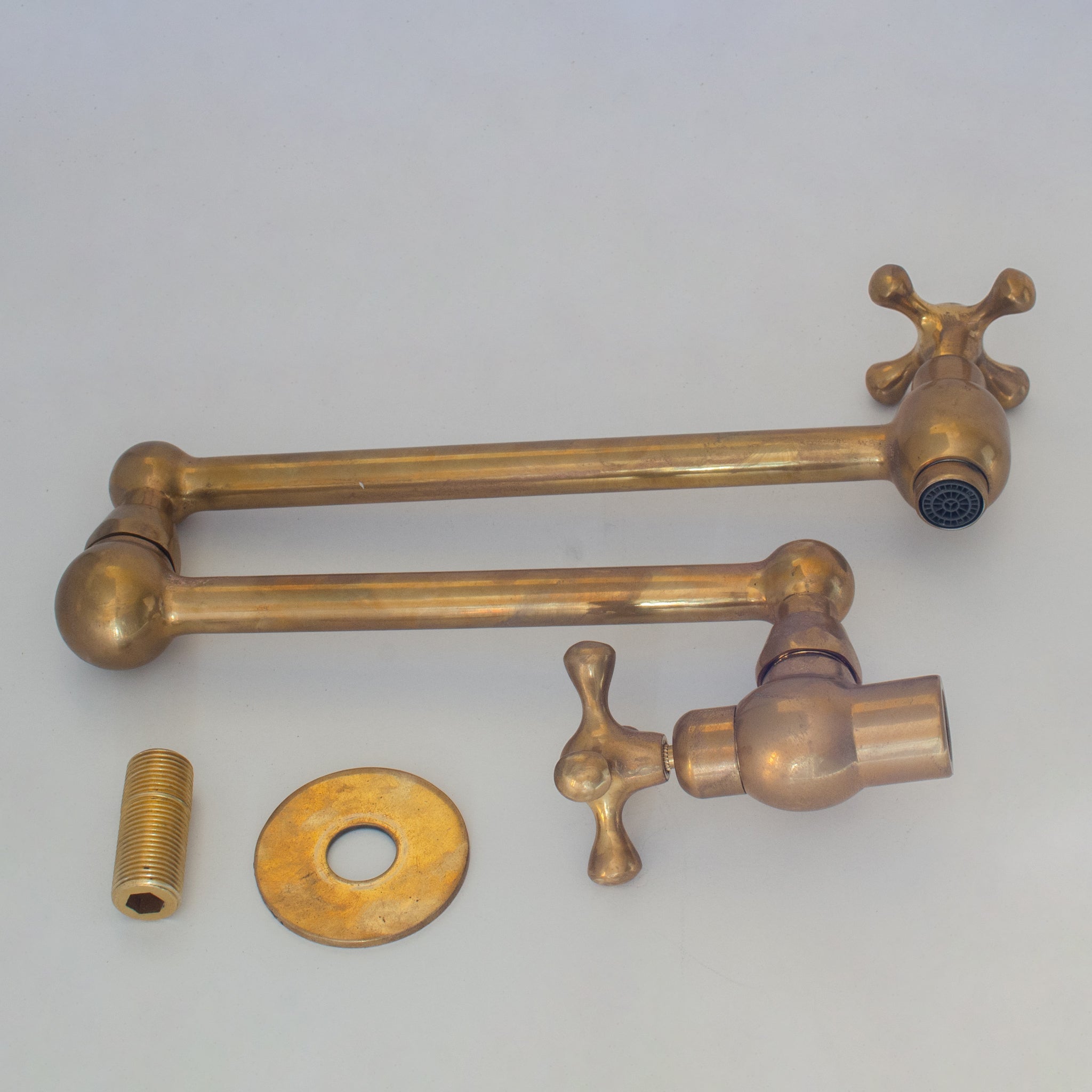 Unlacquered Brass Pot Filler, Kitchen Faucet, Aged Brass Faucet, Stove Faucet alternate view 6