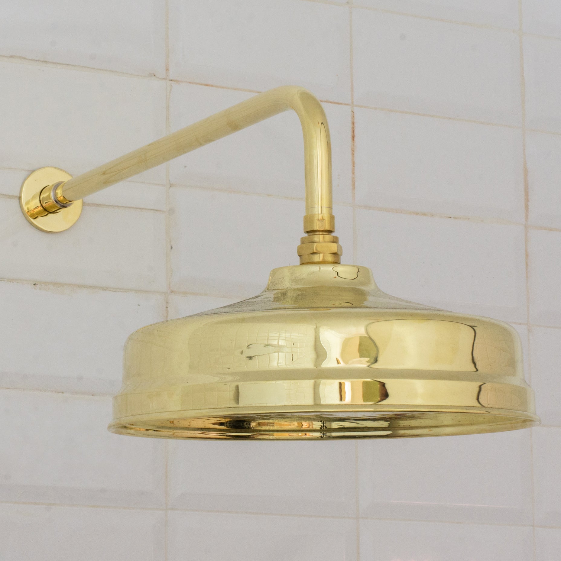 Unlacquered Brass Rain Shower Head | 12" Round alternate view 2