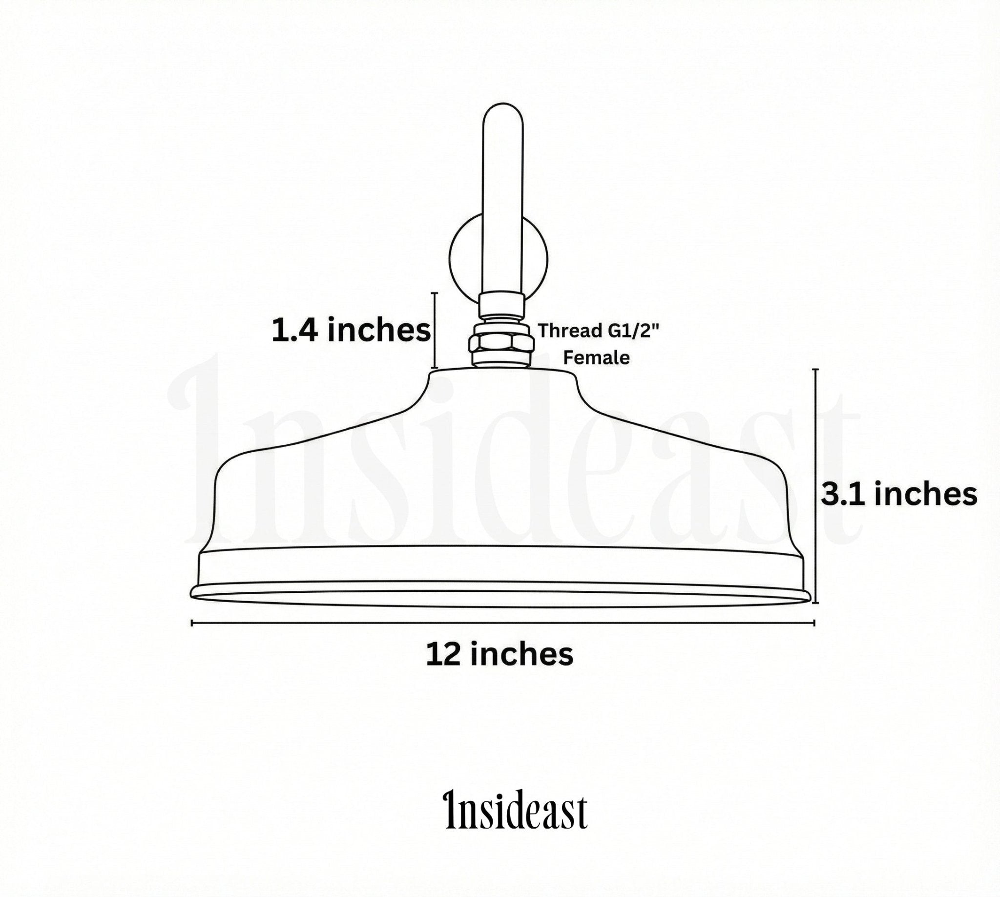 Unlacquered Brass Rain Shower Head | 12" Round alternate view 8