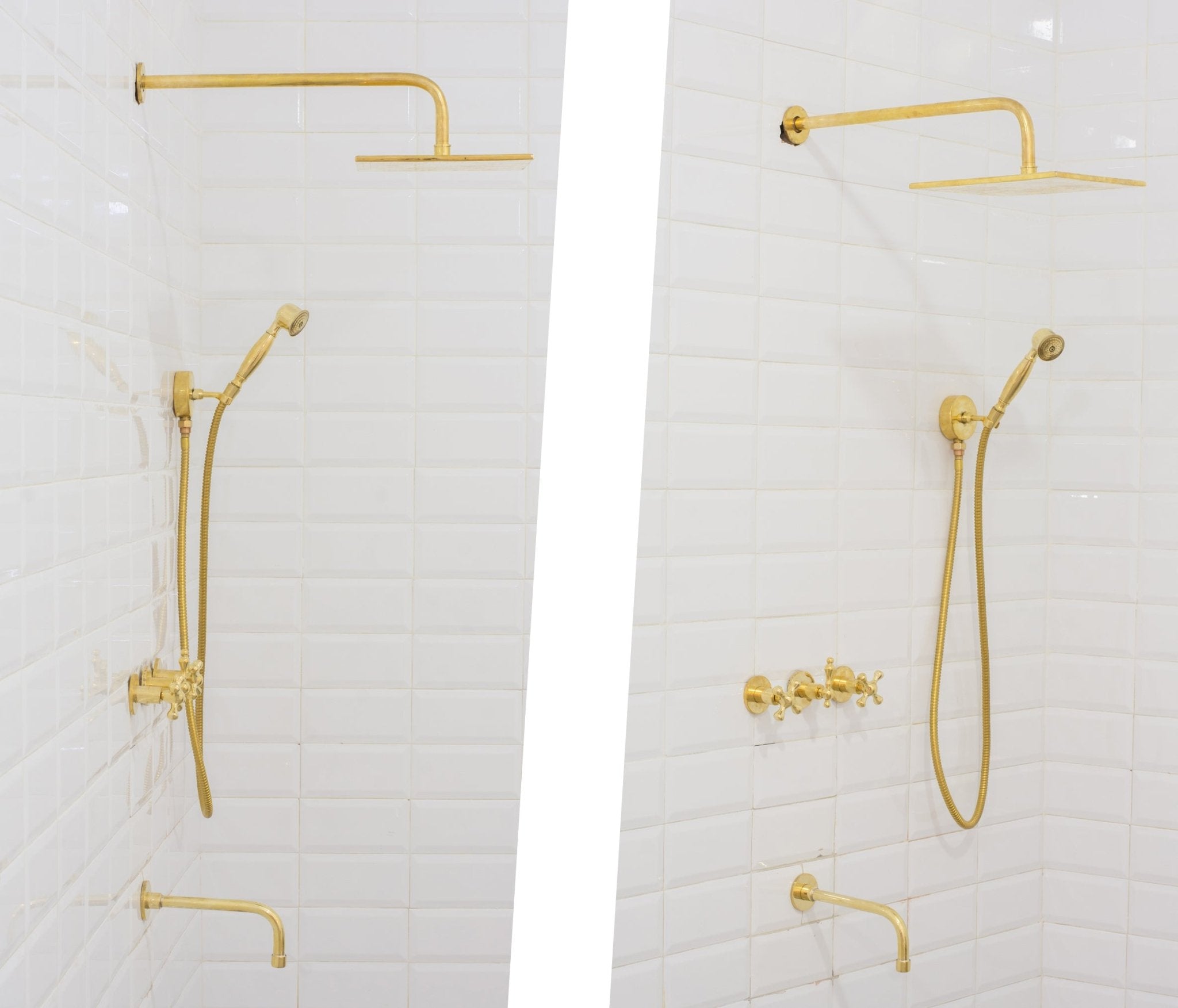 Unlacquered Brass Shower | Rain Shower Set | 3 Options alternate view 5