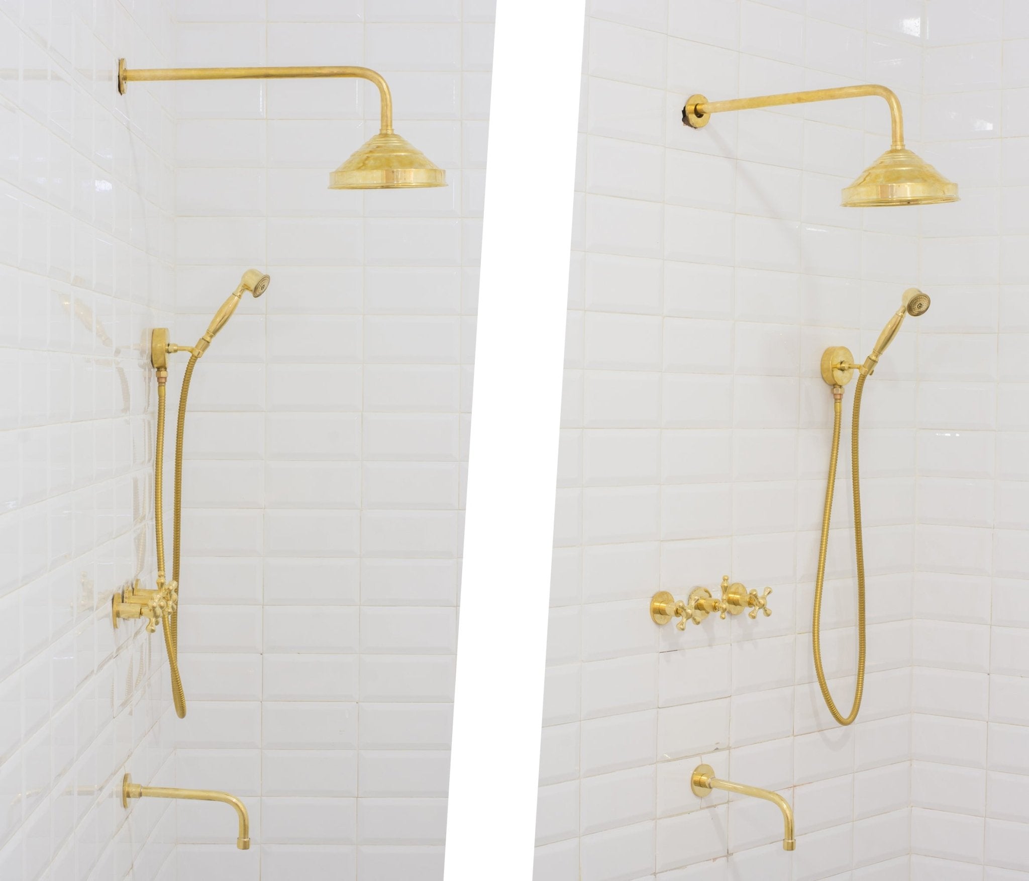 Unlacquered Brass Shower | Rain Shower Set | 3 Options alternate view 7