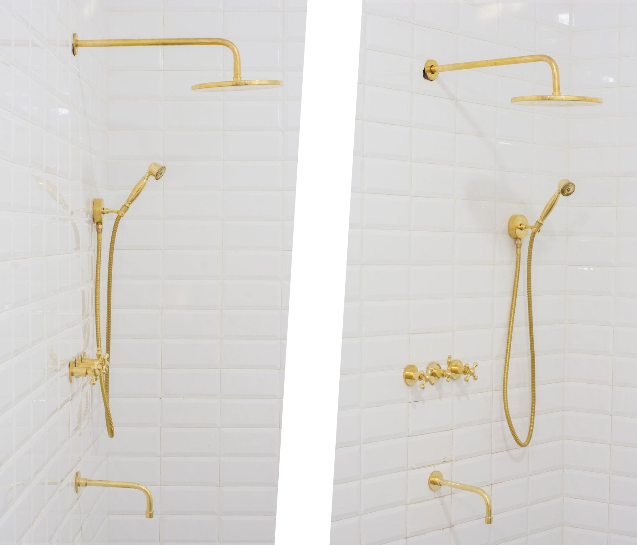 Unlacquered Brass Shower | Rain Shower Set | 3 Options alternate view 6