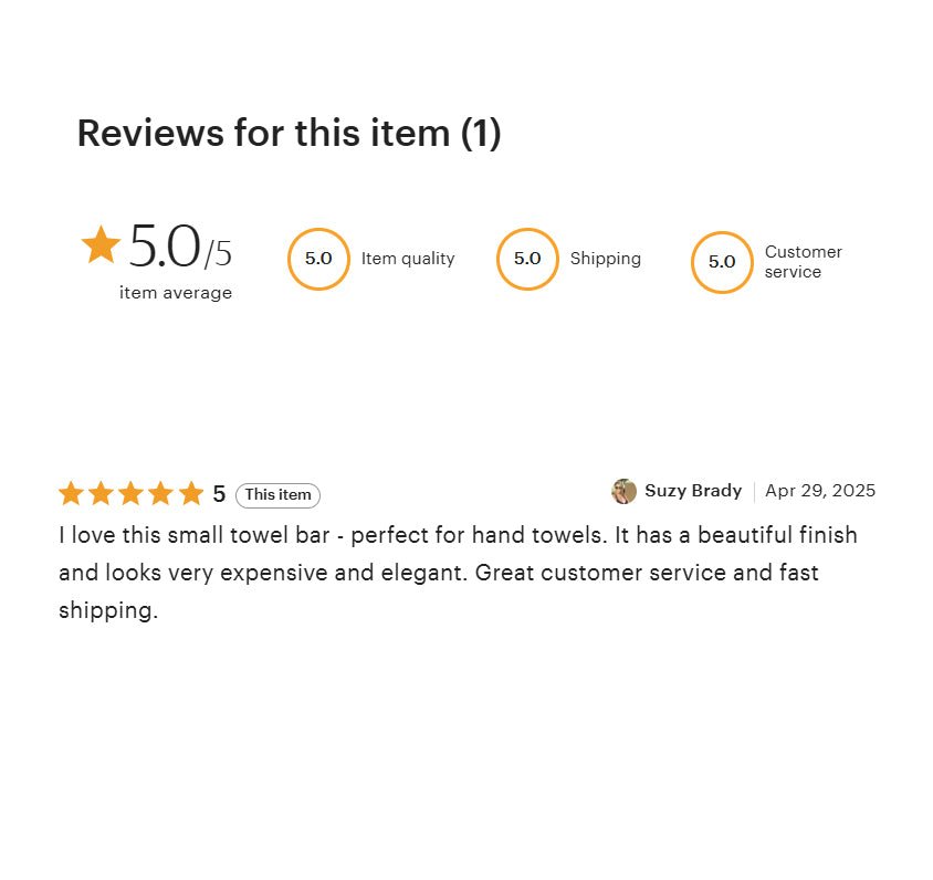 Unlacquered Brass Towel Holder, Bathroom Towel Bar, Wall Mount Towel Holder alternate view 8