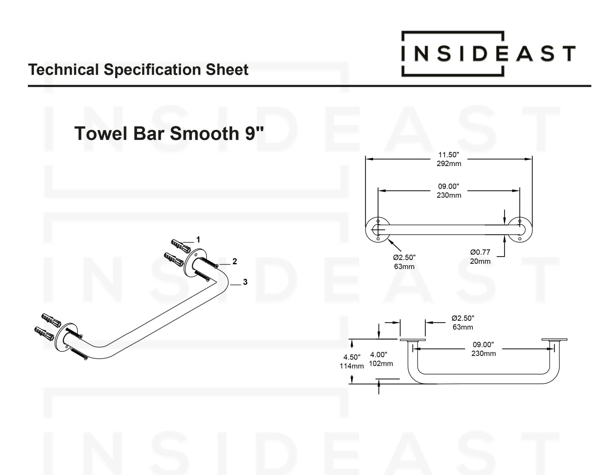 Unlacquered Brass Towel Holder, Bathroom Towel Bar, Wall Mount Towel Holder alternate view 9