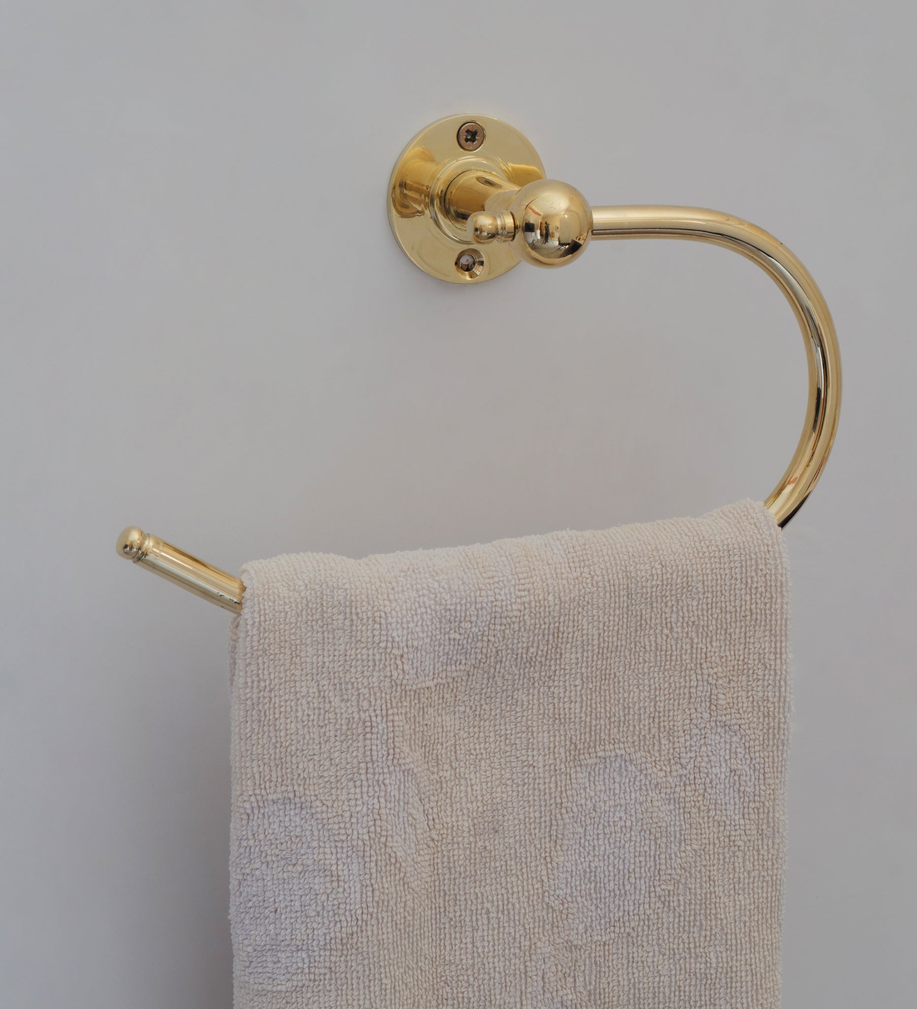Unlacquered Brass Towel Holder, Towel Hanger, Wall Mount Towel Hook, Hand Engraved Finish alternate view 5