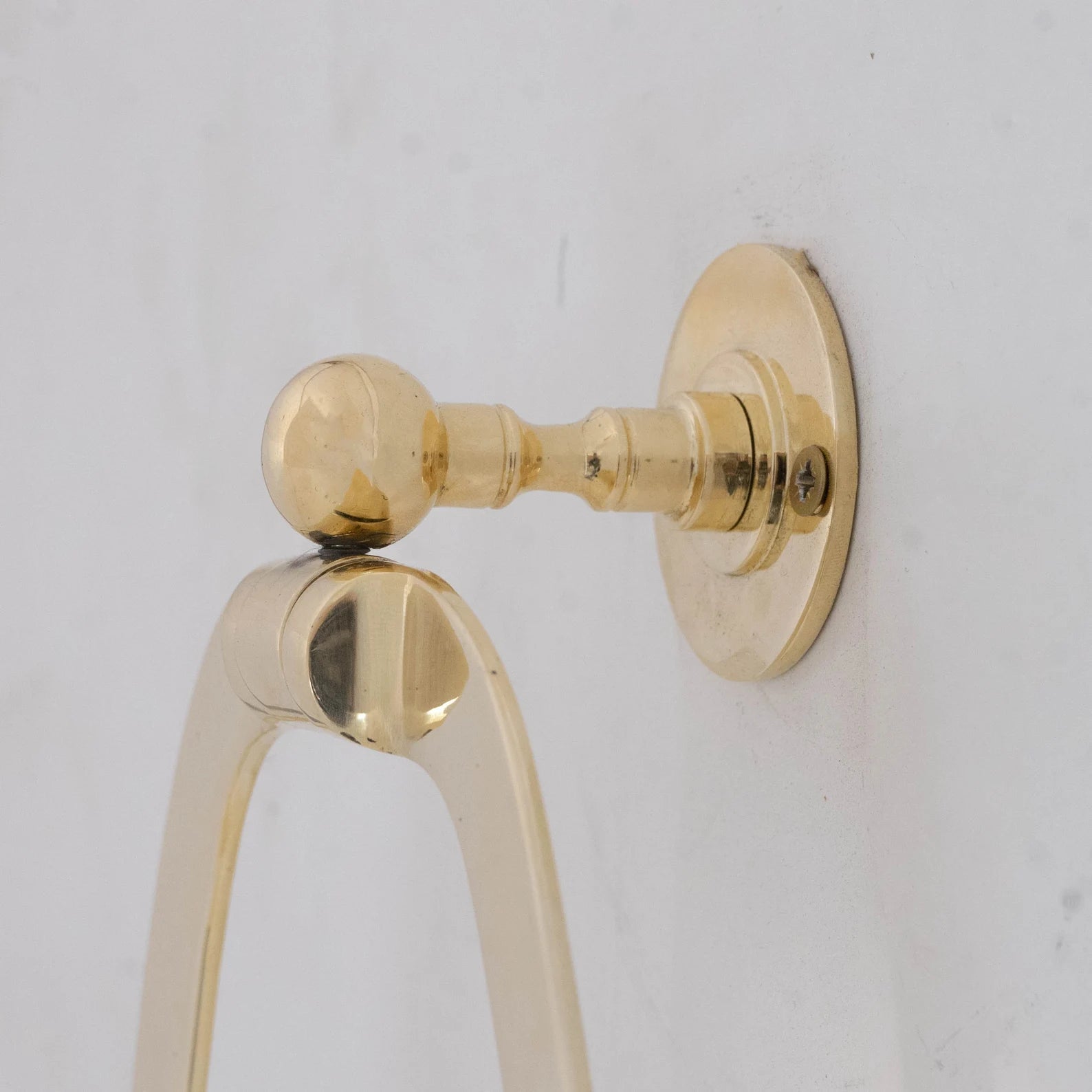 Unlacquered Brass Towel Holder, Wall-Mounted Bathroom Towel Ring alternate view 3