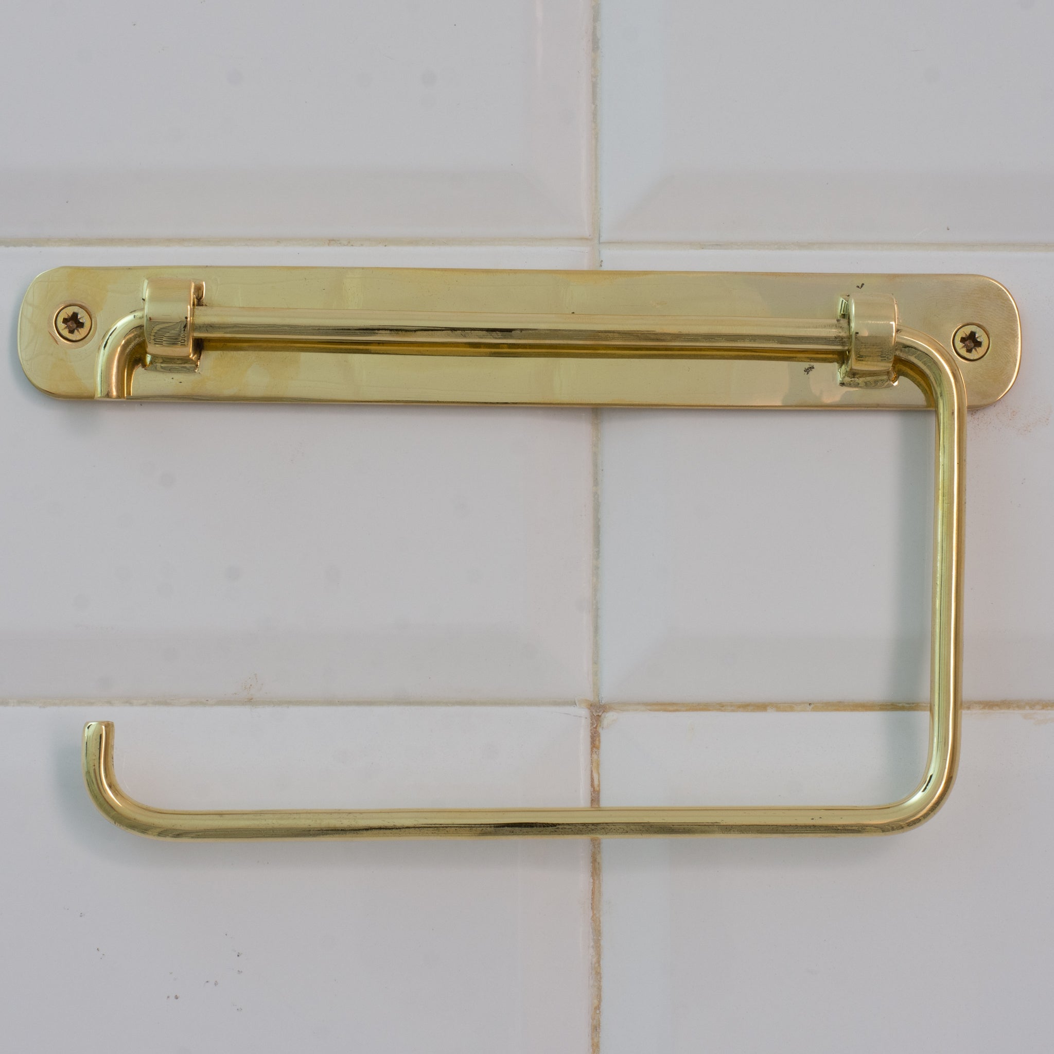 Unlacquered Brass TP Holder | Bathroom Roll Holder With Backplate alternate view 6