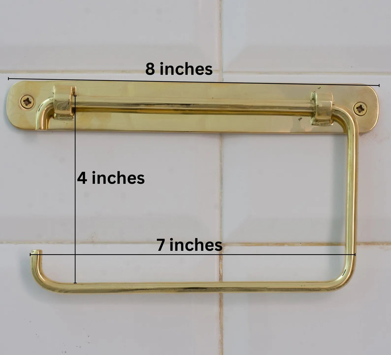 Unlacquered Brass TP Holder | Bathroom Roll Holder With Backplate alternate view 7