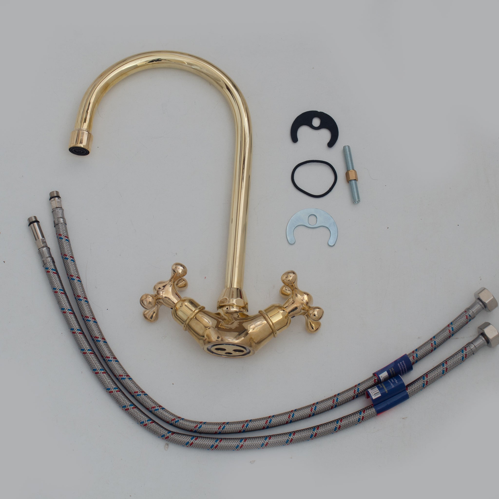 Unlacquered Brass Vanity Sink Faucet, Antique Brass Bathroom Single Hole Faucet alternate view 8