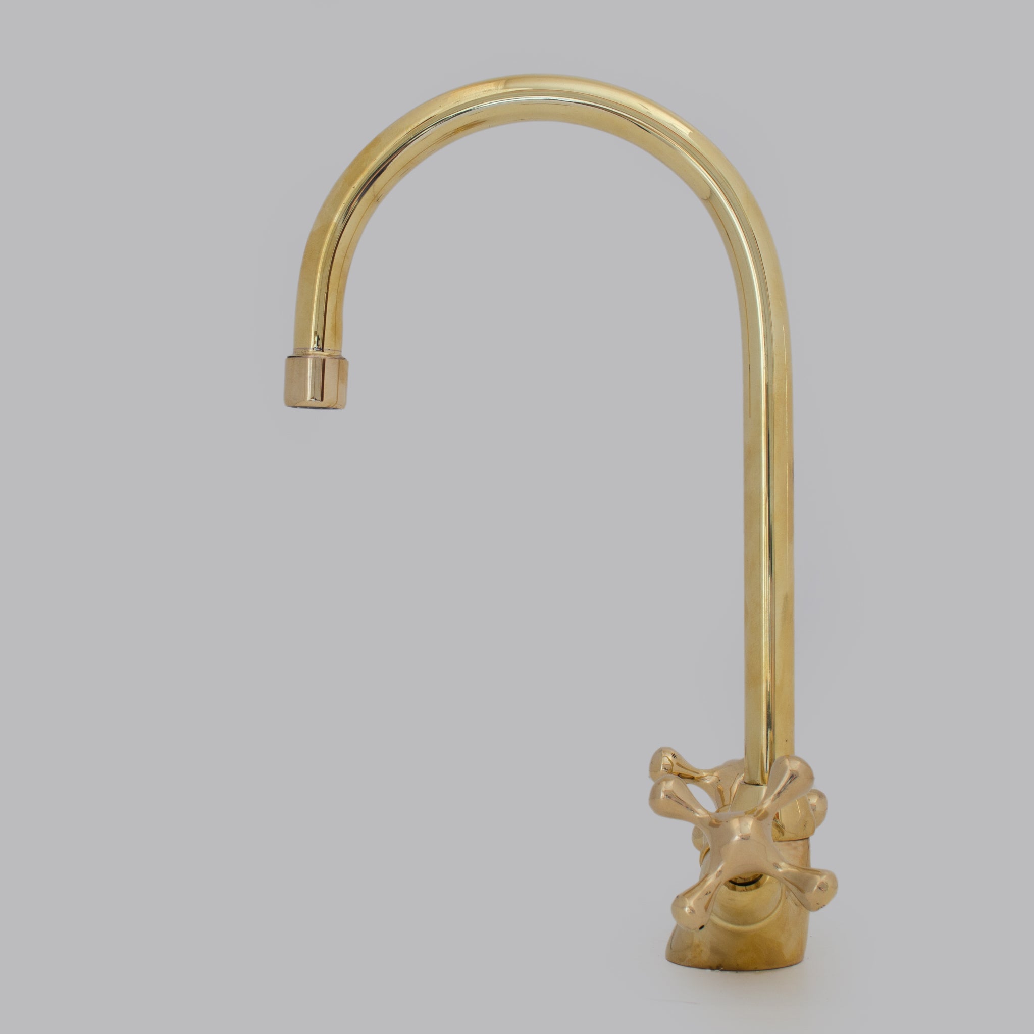 Unlacquered Brass Vanity Sink Faucet, Antique Brass Bathroom Single Hole Faucet alternate view 4