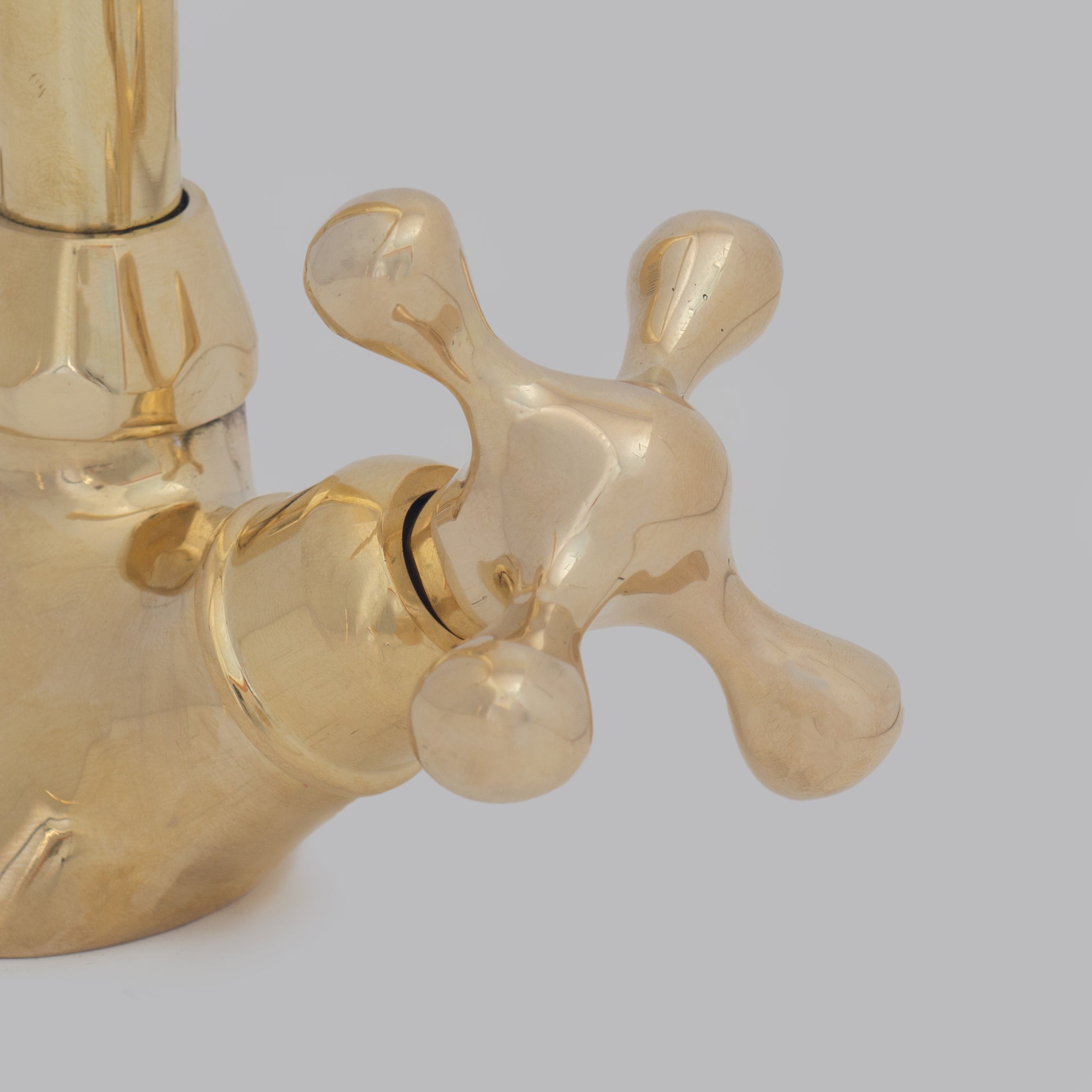 Unlacquered Brass Vanity Sink Faucet, Antique Brass Bathroom Single Hole Faucet alternate view 5