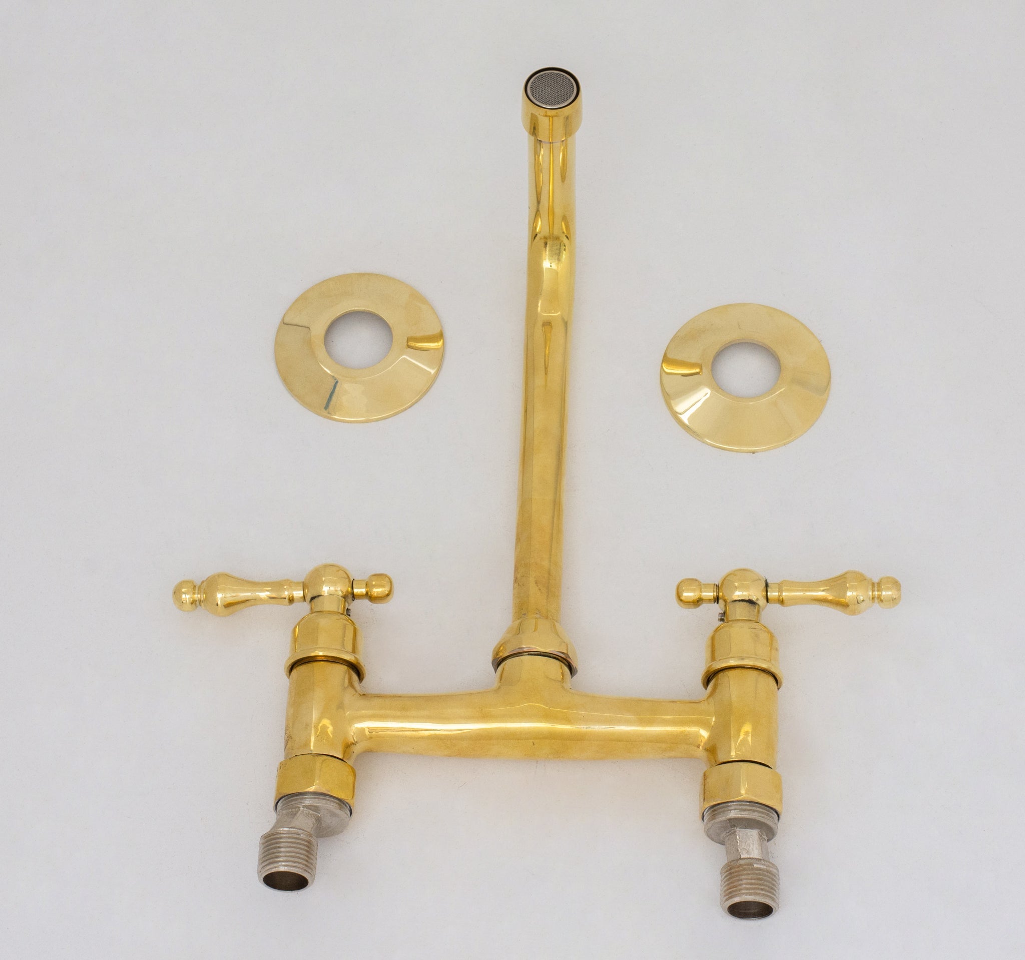 Unlacquered Brass Wall Faucet | Wall-Mounted Bridge Faucet alternate view 11