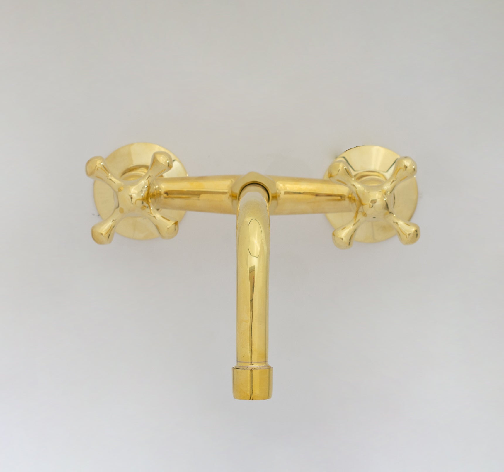 Unlacquered Brass Wall Faucet | Wall-Mounted Bridge Faucet alternate view 4