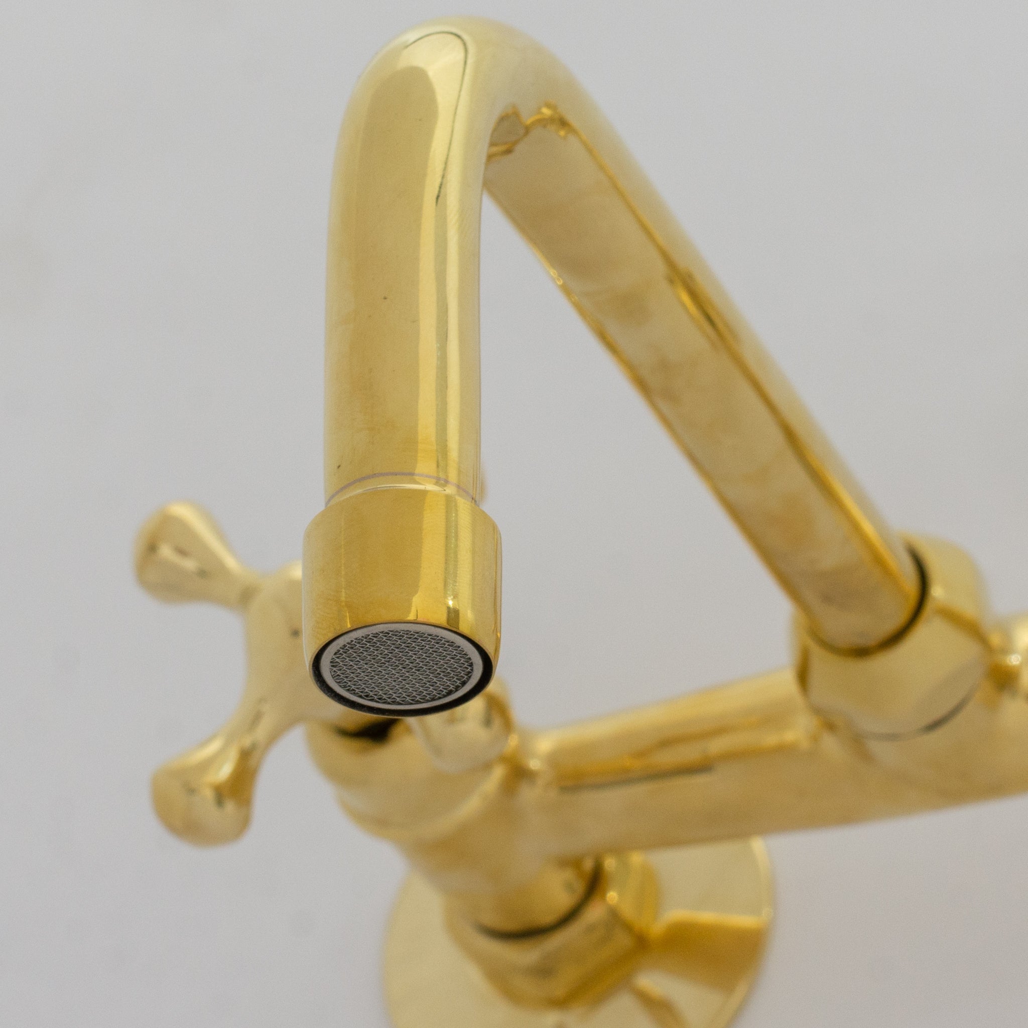 Unlacquered Brass Wall Faucet | Wall-Mounted Bridge Faucet alternate view 6