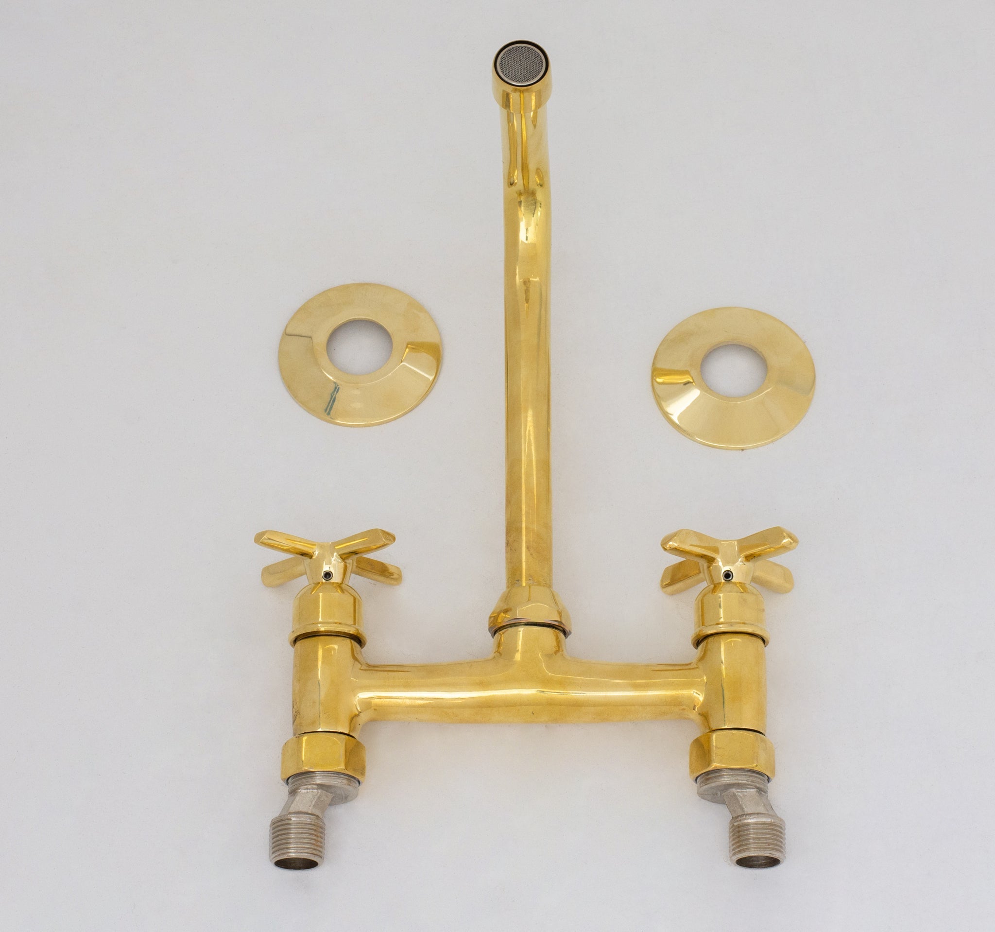 Unlacquered Brass Wall Faucet | Wall-Mounted Bridge Faucet alternate view 12